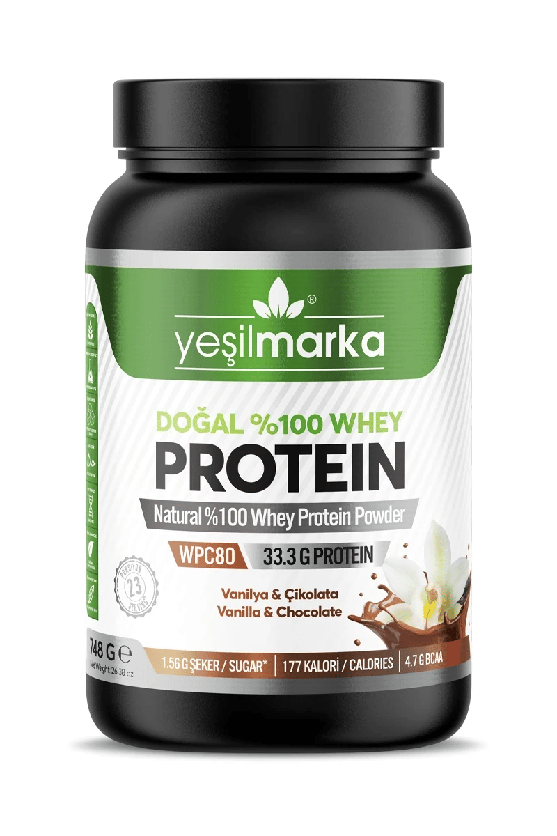 Doğal Whey Protein Tozu - Çikolata / Vanilya 748 gr