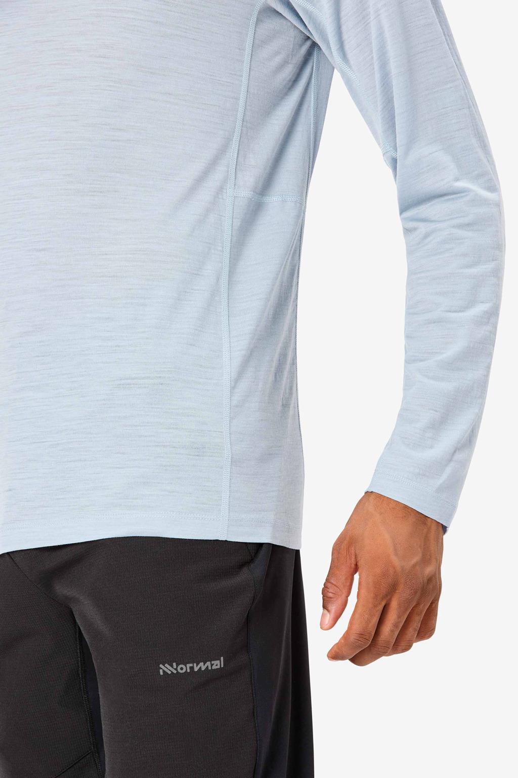 NNormal Men's Merino Long Sleeve T-Shirt Mavi Koşu Tişörtü
