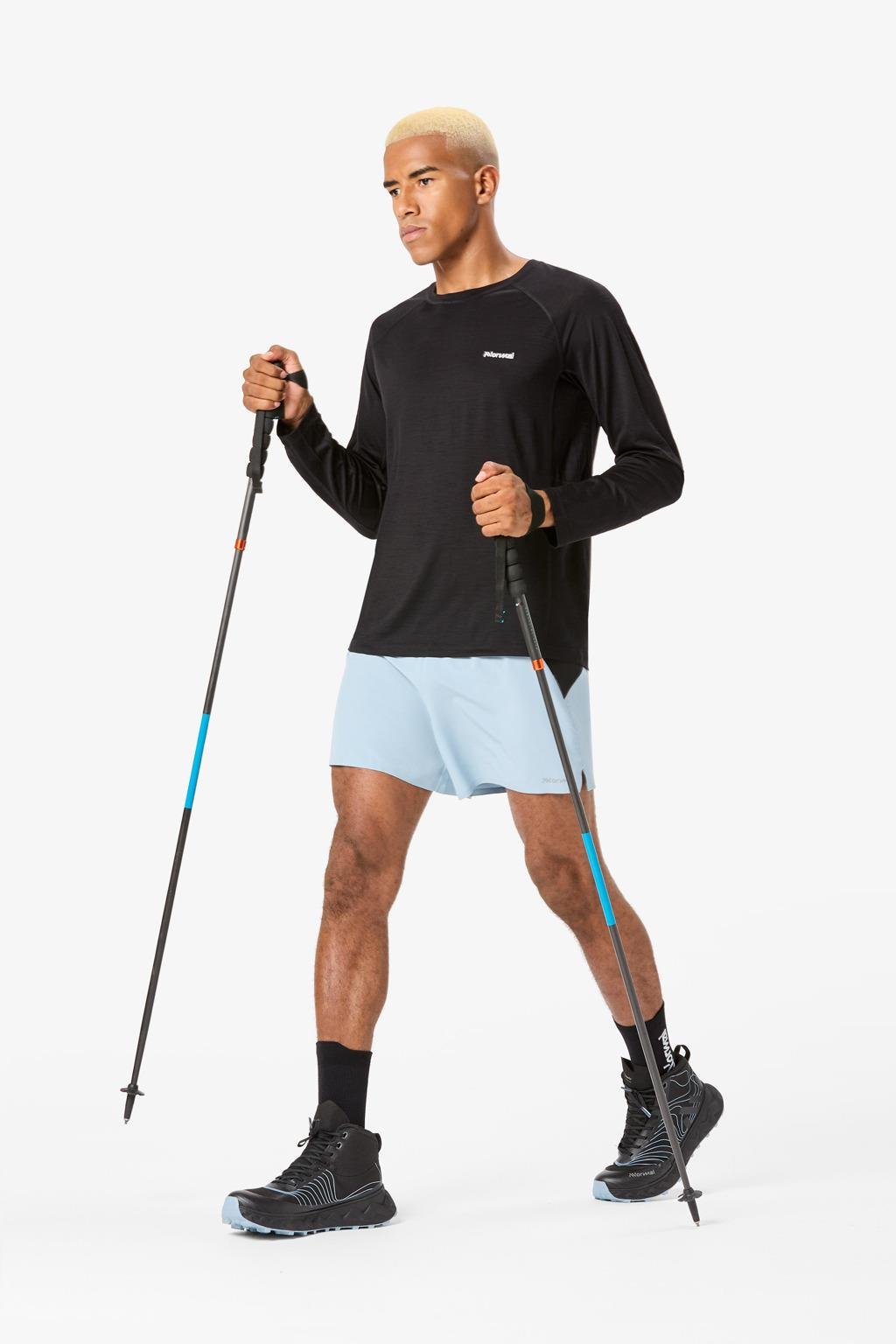 NNormal Men's Merino Long Sleeve T-Shirt Siyah Koşu Tişörtü