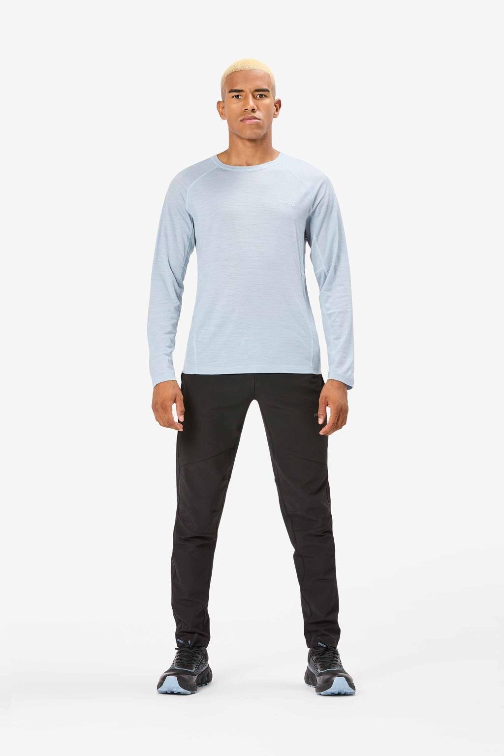 NNormal Men's Merino Long Sleeve T-Shirt Mavi Koşu Tişörtü
