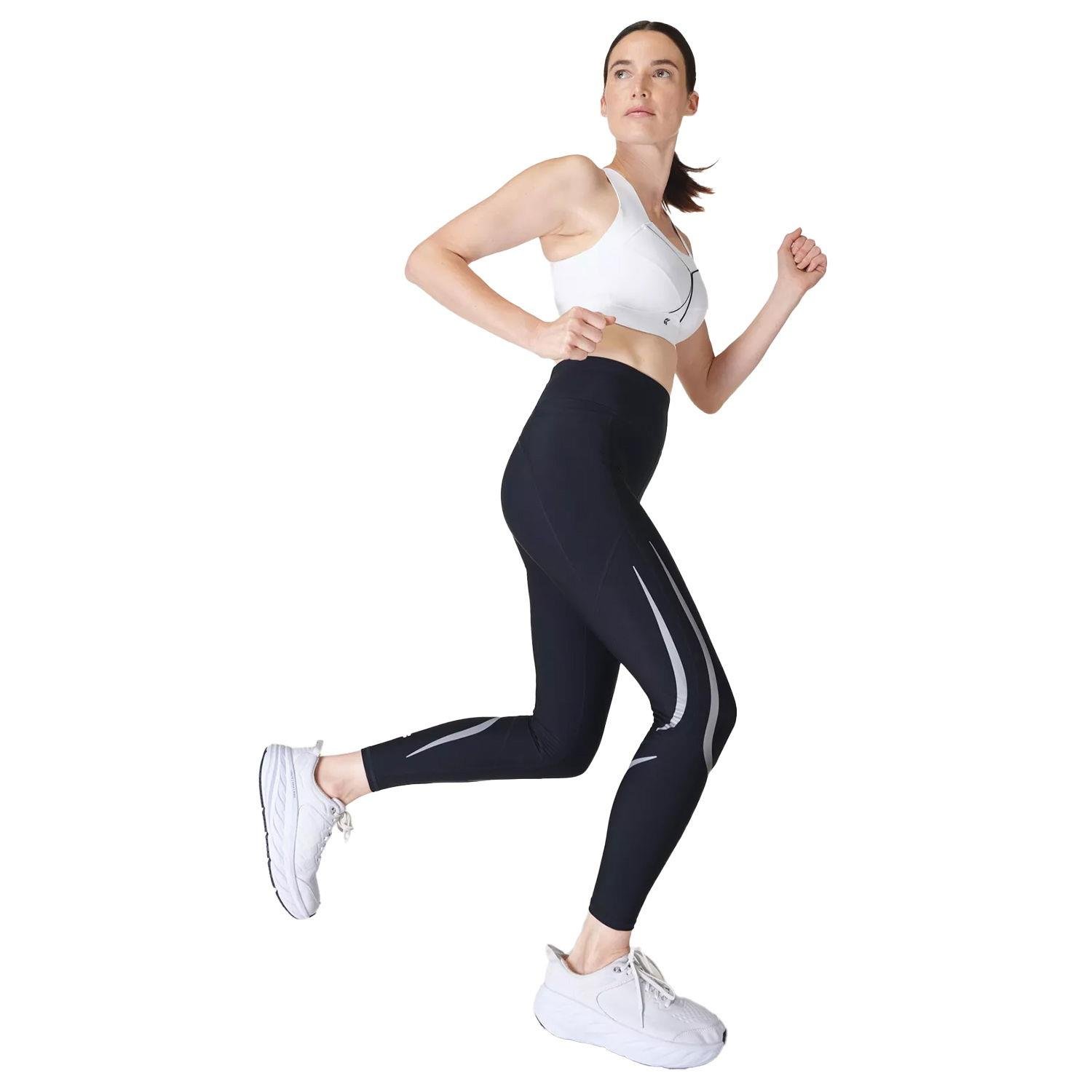 Sweaty Betty Zero Gravity 7/8 Illuminate Run Kadın Siyah Koşu Tayt
