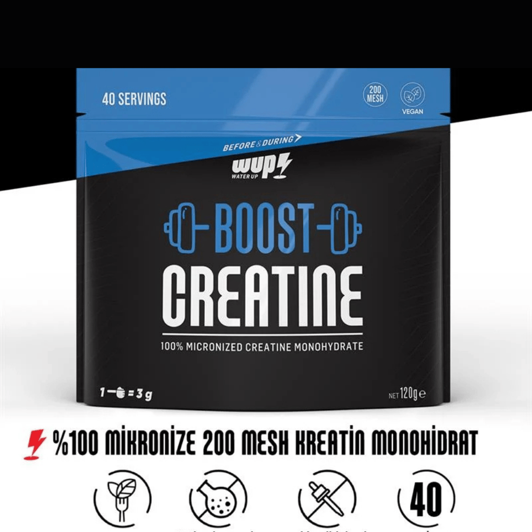 WUP Boost Creatine Saf Mikronize Kreatin Monohidrat (120 gr 40 Servis)