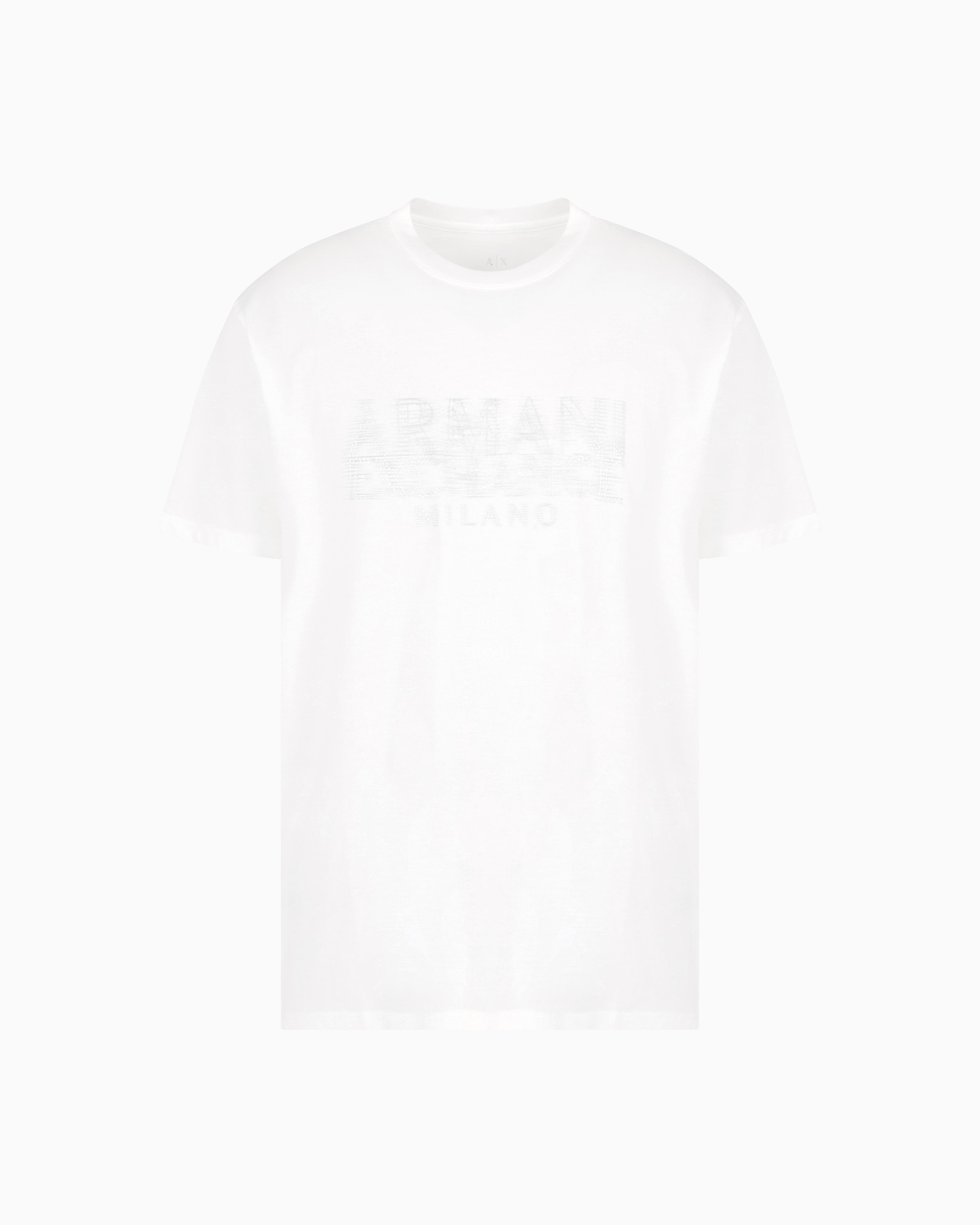 ARMANI EXCHANGE Armani Exchange Erkek Kısa Kol Bisiklet Yaka ARMANİ Büyük Yazı Detay Pamuklu Beyaz T-Shirt XM000326 AF10364-U0009