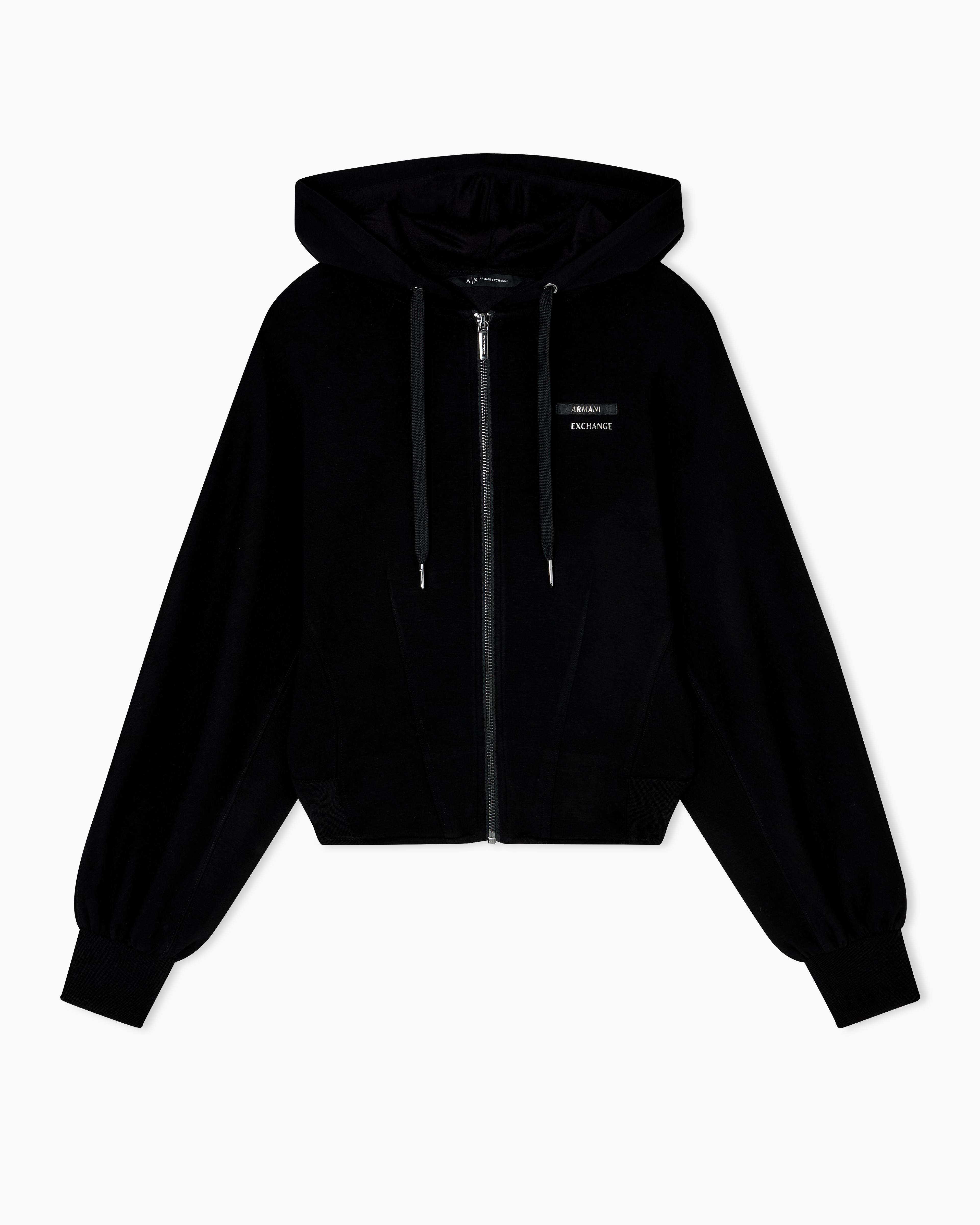Armani Exchange Armani Exchange Kadın Normal Kesim Kapüşonlu Yaka Uzun Kollu Siyah Ceket XW000802 AF16111-UC001