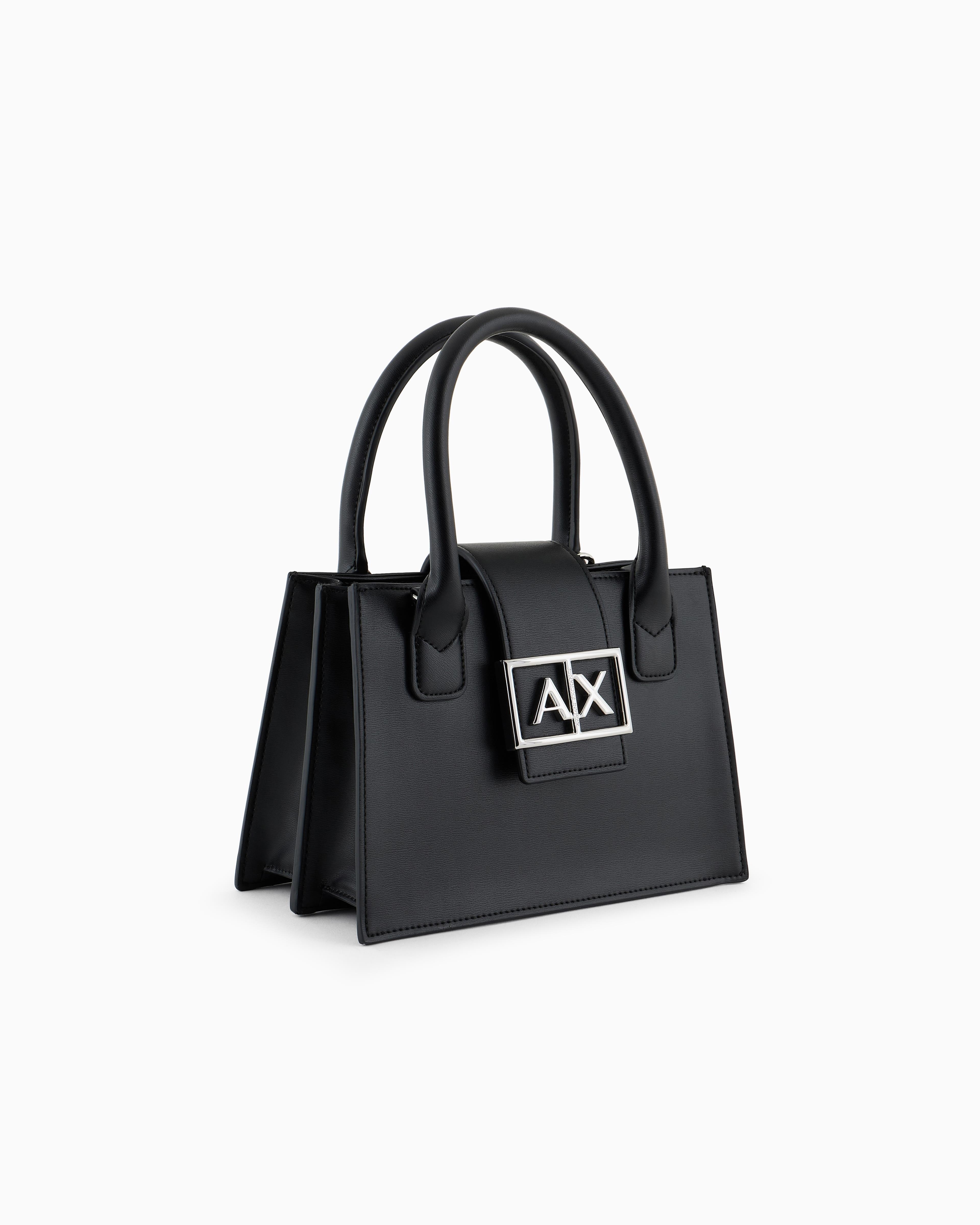 ARMANI EXCHANGE Armani Exchange Kadın Deri AX Yazı Detay Klasik Model İçi Geniş Siyah Omuz Çantası XW000306 AF12039-UC001