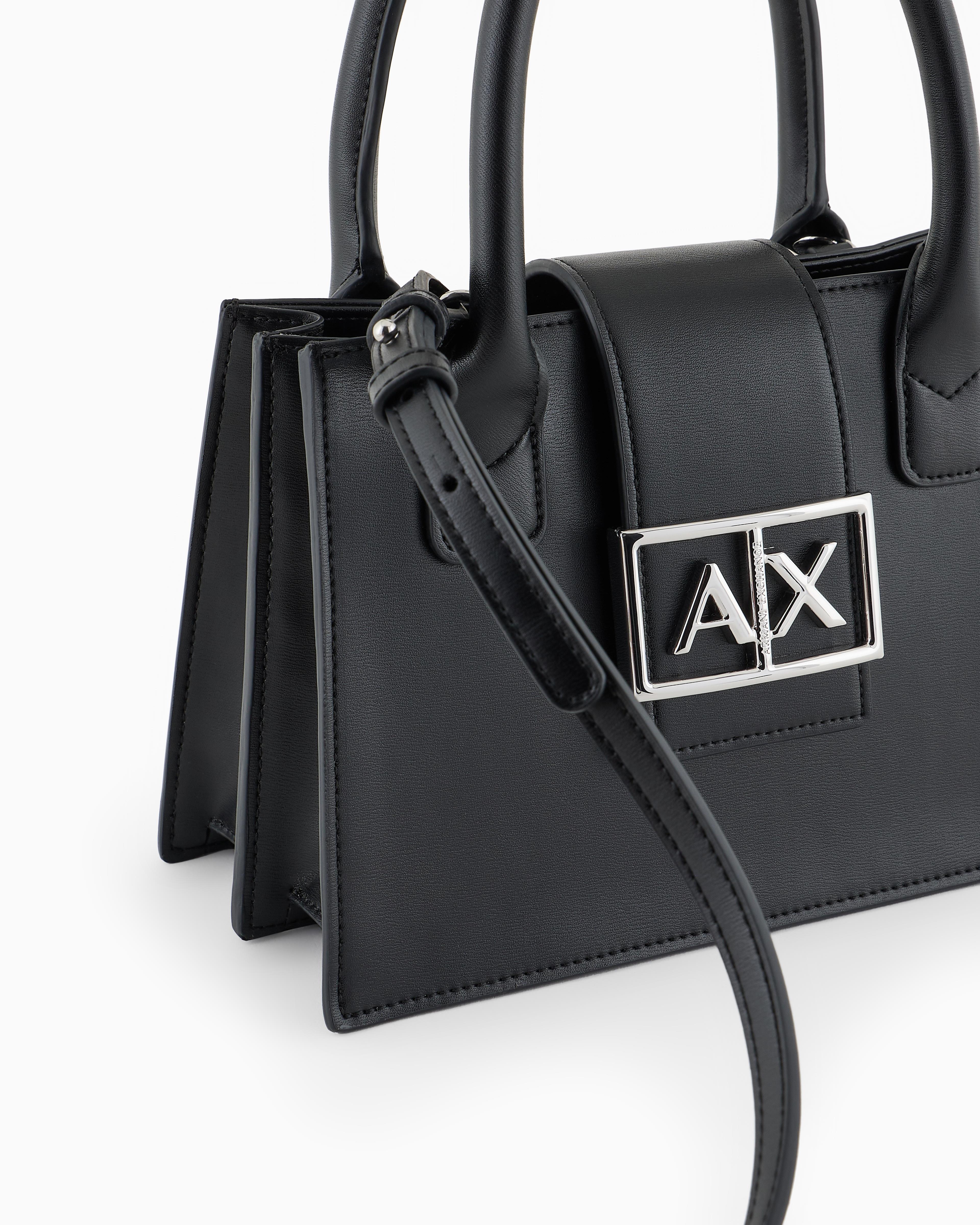 ARMANI EXCHANGE Armani Exchange Kadın Deri AX Yazı Detay Klasik Model İçi Geniş Siyah Omuz Çantası XW000306 AF12039-UC001