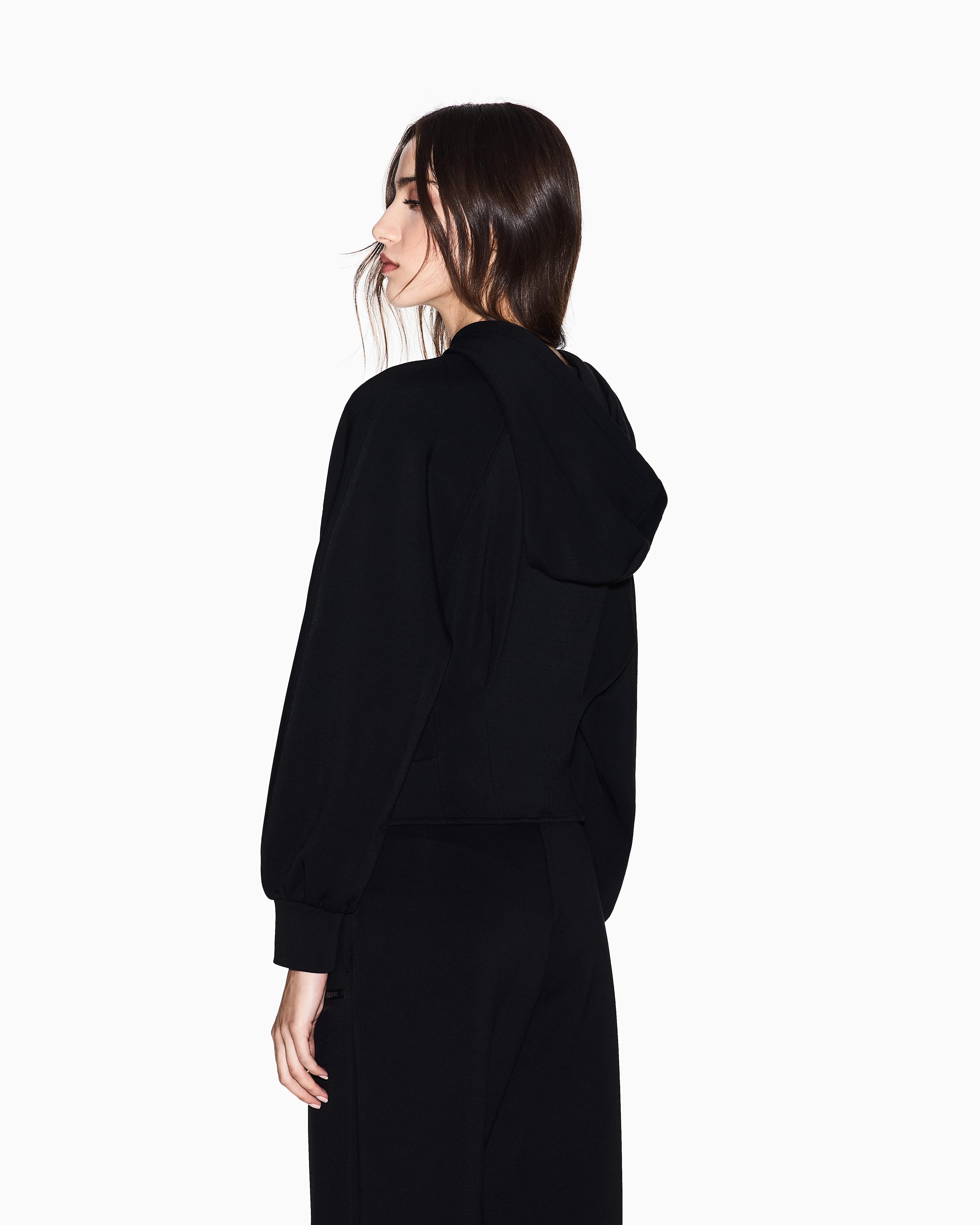 Armani Exchange Armani Exchange Kadın Normal Kesim Kapüşonlu Yaka Uzun Kollu Siyah Ceket XW000802 AF16111-UC001