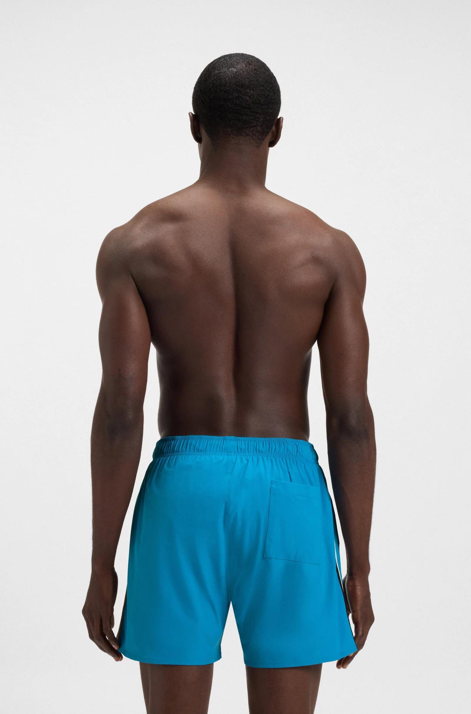 BOSS BOSS Erkek Beli Bağlamalı Cepli Astarlı Kısa Boy Lacivert Mayo 50491594-443