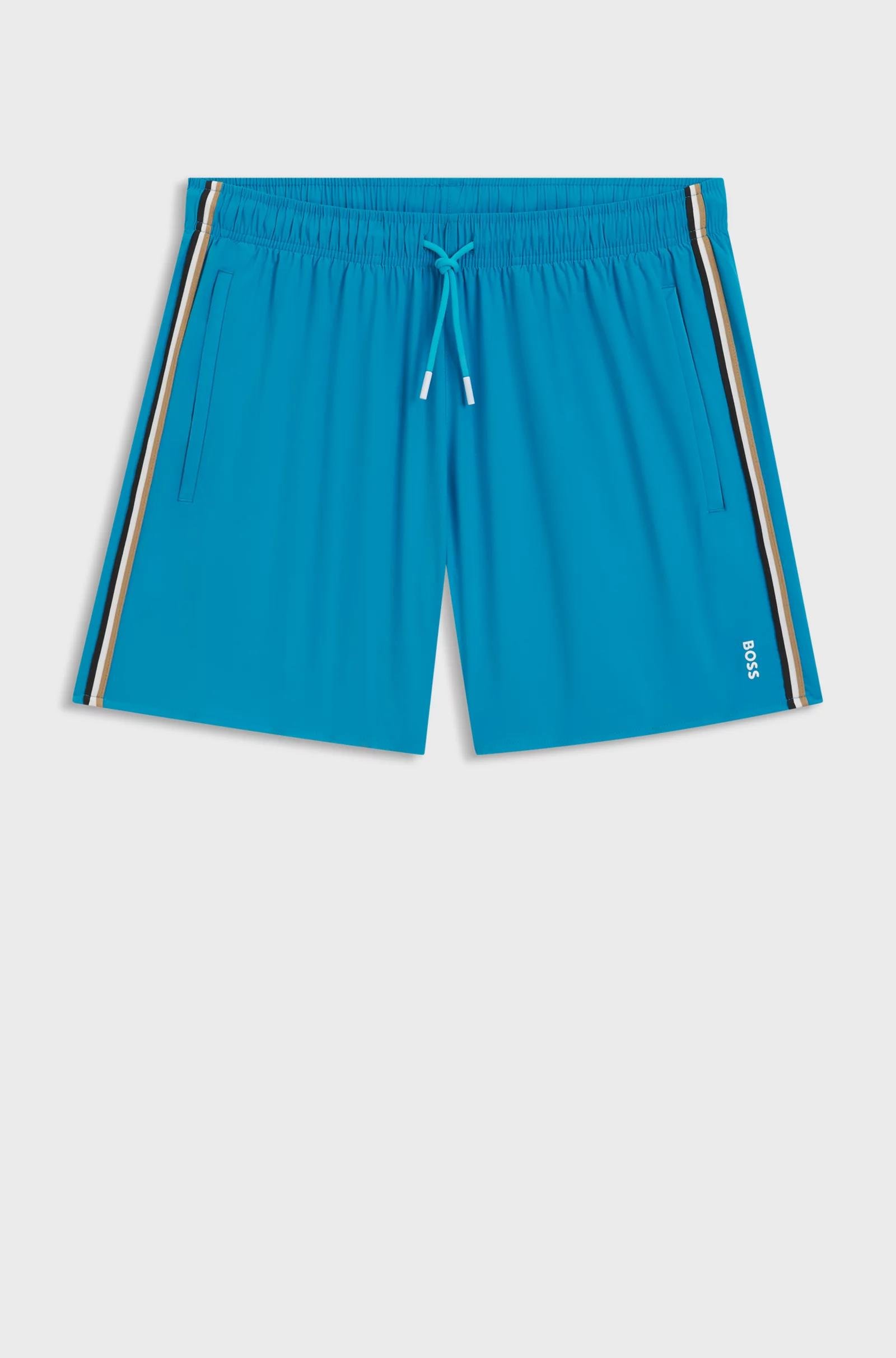 BOSS BOSS Erkek Beli Bağlamalı Cepli Astarlı Kısa Boy Lacivert Mayo 50491594-443