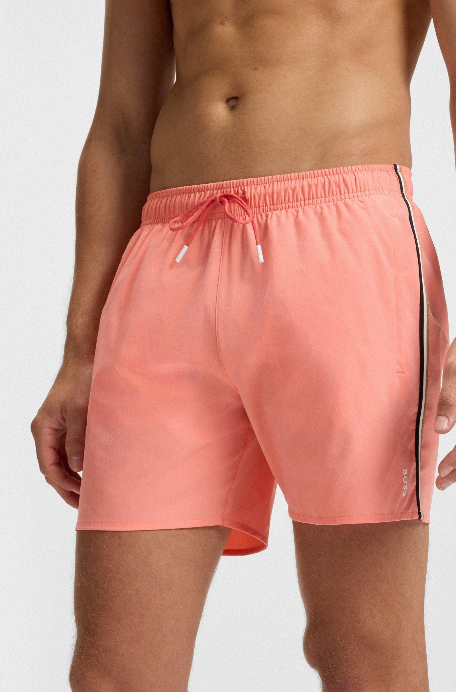 BOSS BOSS Erkek Beli Bağlamalı Cepli Astarlı Kısa Boy Kırmızı Mayo 50491594-671