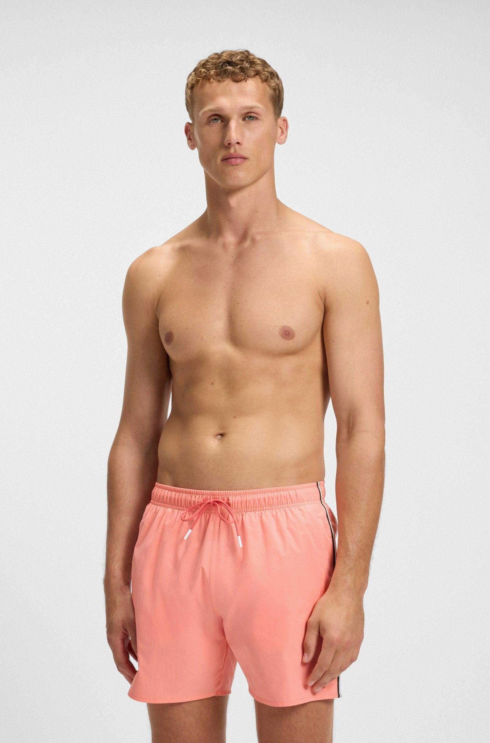 BOSS BOSS Erkek Beli Bağlamalı Cepli Astarlı Kısa Boy Kırmızı Mayo 50491594-671