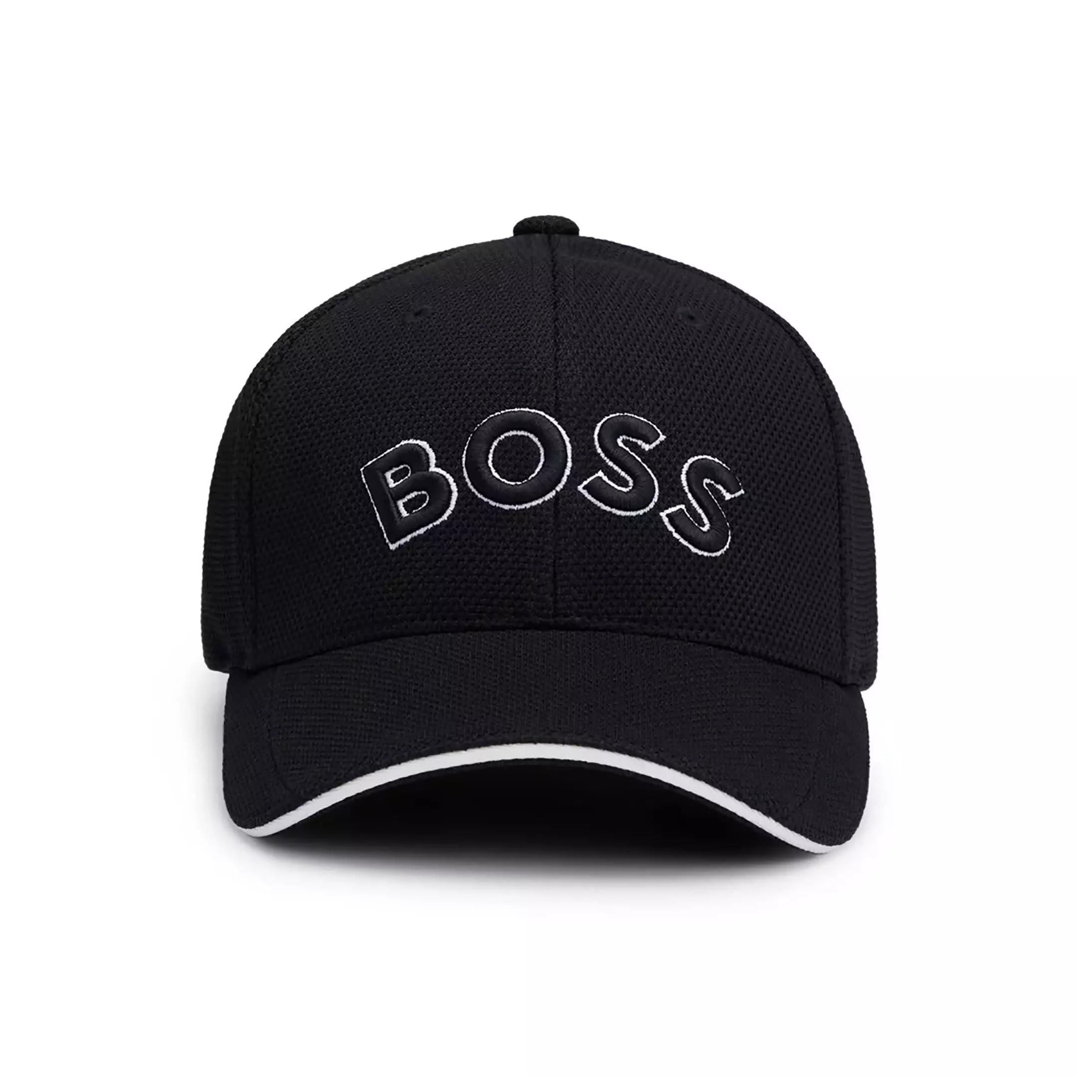 BOSS BOSS Erkek BOSS Yazılı Ayarlanabilir Pike Kumaş Siyah Spor Şapka 50492737-001