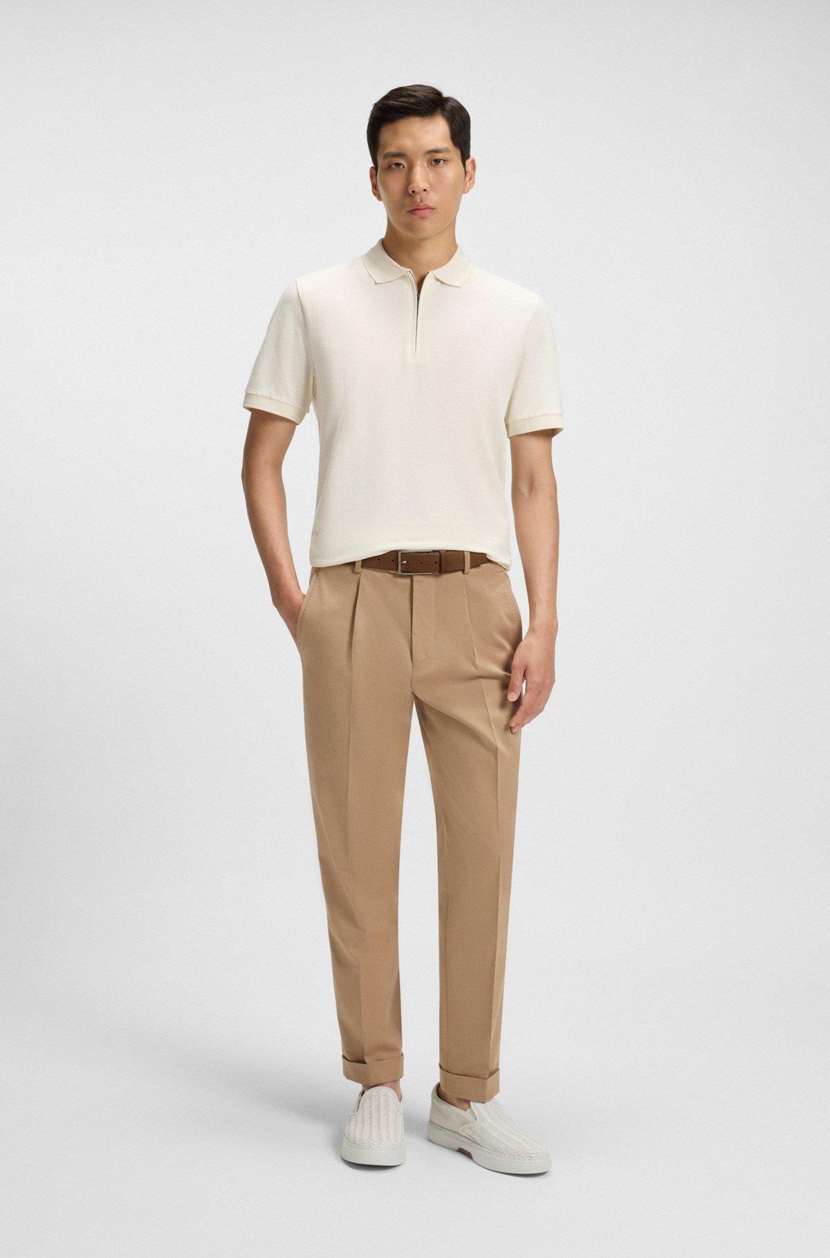 BOSS  BOSS Erkek Dokuma ve Düz Süet Karışımlı Rahat Deri Astarlı Beyaz Ayakkabı 50547286-110