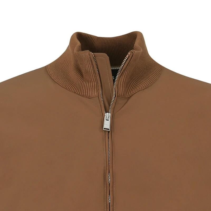 BOSS  BOSS Erkek Hibrit Kumaşlı Dik Yaka Normal Kalıp Uzun Kollu Kahverengi Ceket 50543135-217