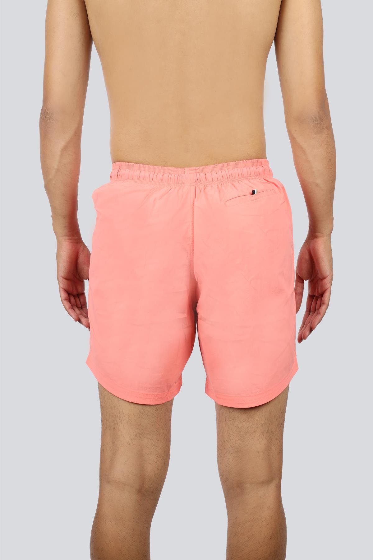 BOSS  BOSS Erkek Logo Baskılı Hızlı Kuruyan Kumaş Beli İp Bağlamalı Pembe Mayo 50514502-671