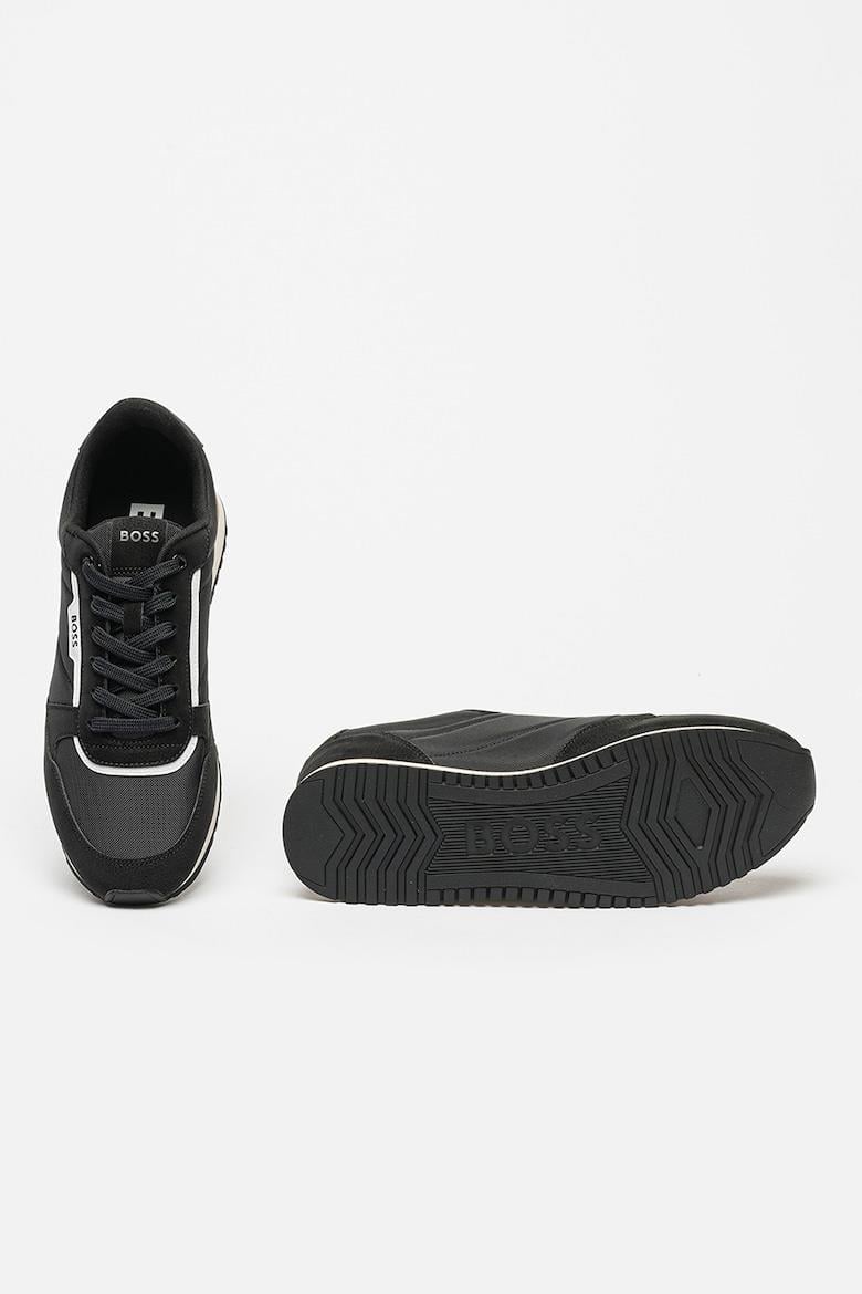BOSS BOSS Erkek Marka Logolu Bağcıklı Kaydırmaz Tabanlı Günlük Siyah Sneaker 50529542-002