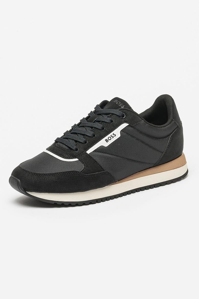 BOSS BOSS Erkek Marka Logolu Bağcıklı Kaydırmaz Tabanlı Günlük Siyah Sneaker 50529542-002
