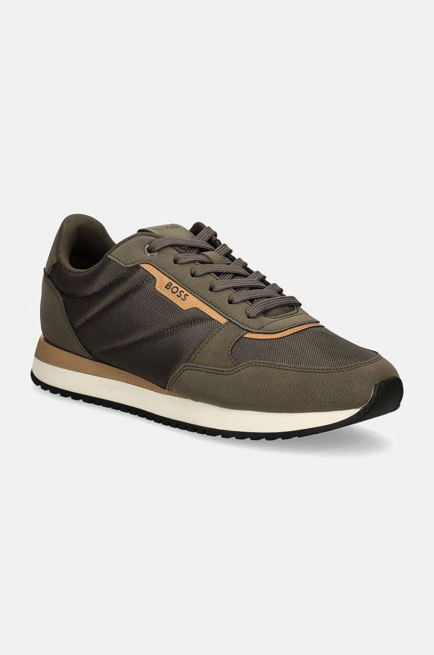 BOSS BOSS Erkek Marka Logolu Bağcıklı Kaydırmaz Tabanlı Günlük Lacivert Sneaker 50529542-302