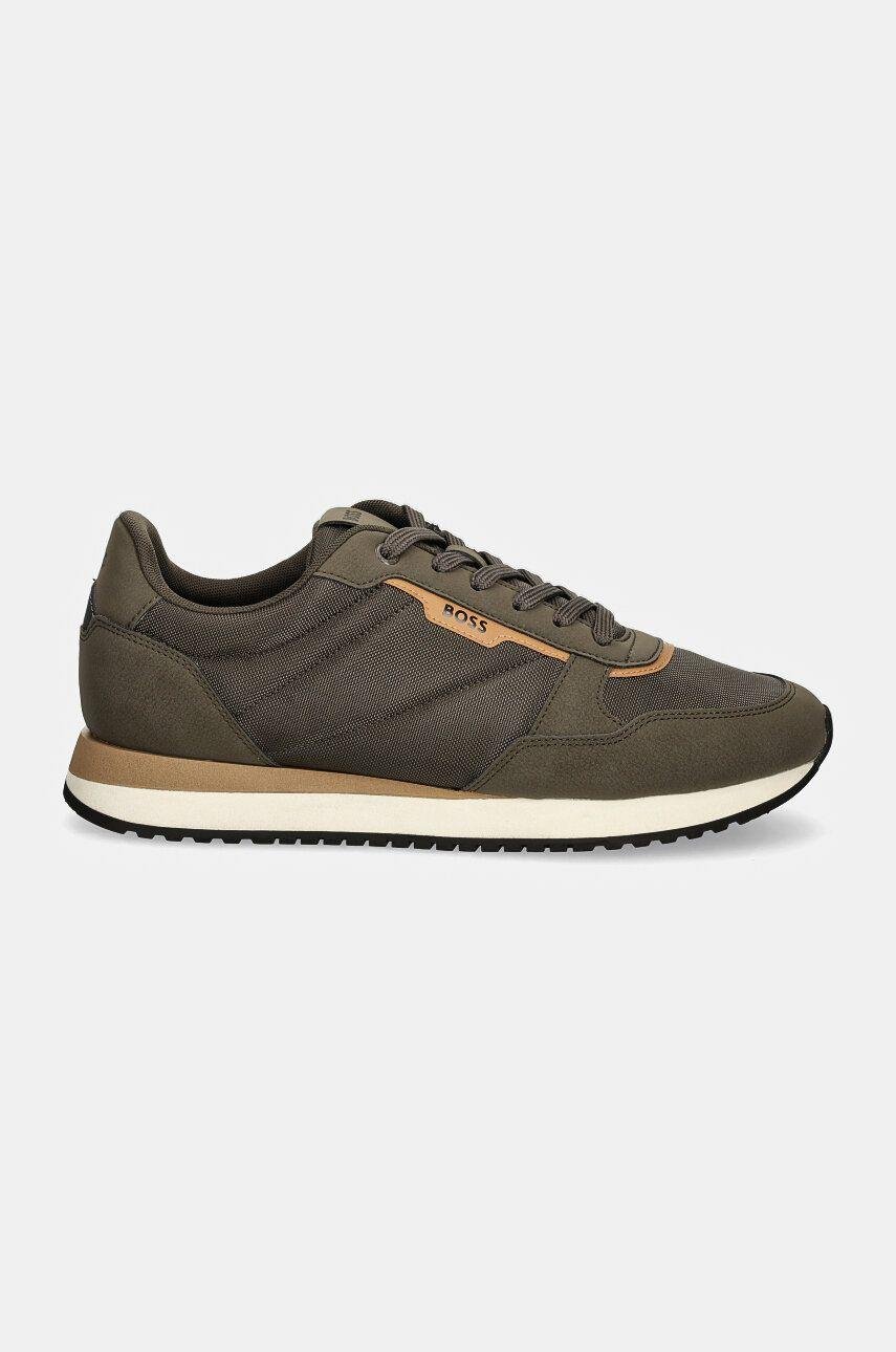 BOSS BOSS Erkek Marka Logolu Bağcıklı Kaydırmaz Tabanlı Günlük Lacivert Sneaker 50529542-302