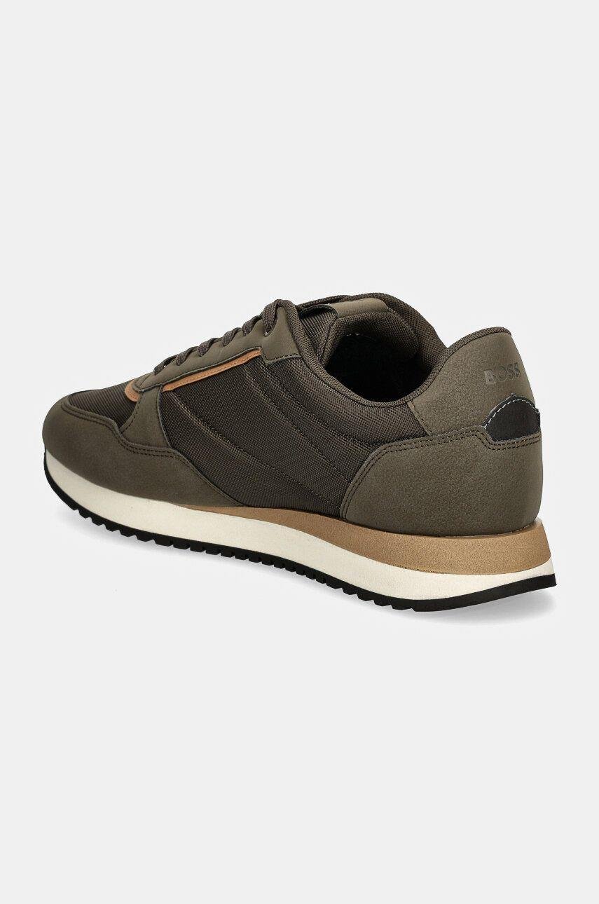 BOSS BOSS Erkek Marka Logolu Bağcıklı Kaydırmaz Tabanlı Günlük Lacivert Sneaker 50529542-302