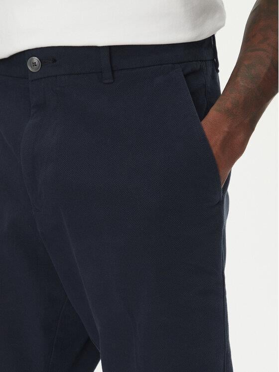 BOSS  BOSS Erkek Normal Bel Diz Üstü Cep Ve Kemer Detaylı Lacivert Şort 50543951-404