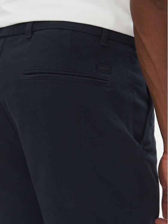 BOSS  BOSS Erkek Normal Bel Diz Üstü Cep Ve Kemer Detaylı Lacivert Şort 50543951-404