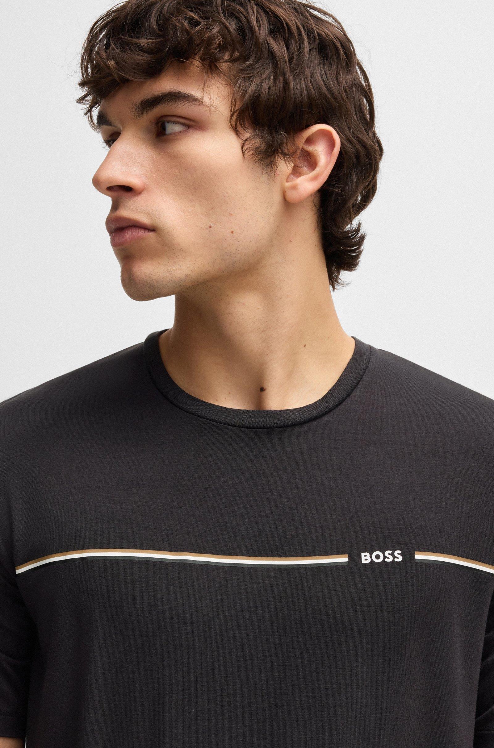 BOSS BOSS Erkek Normal Kalıp Bambu Jarse Kumaş Logo Baskılı Gri Pijama Takımı 50540627-021