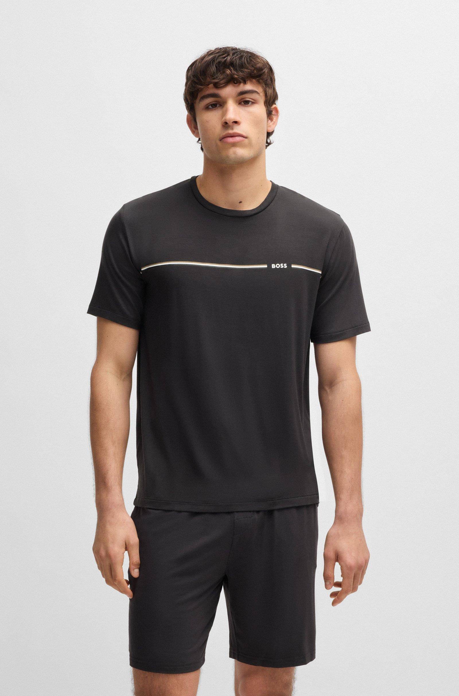 BOSS BOSS Erkek Normal Kalıp Bambu Jarse Kumaş Logo Baskılı Gri Pijama Takımı 50540627-021