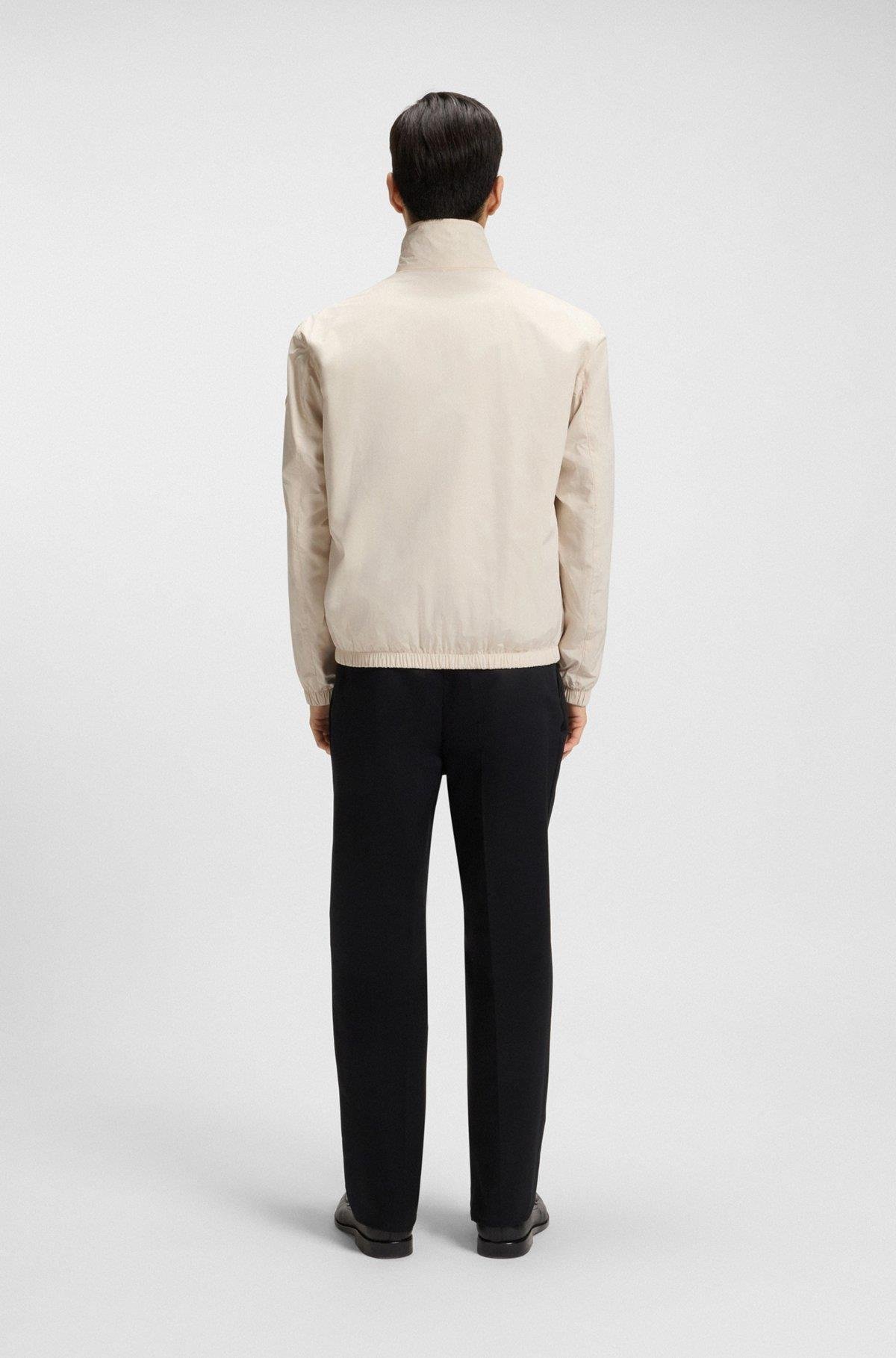 BOSS  BOSS Erkek Normal Kalıp Ekose Desenli Çift Taraflı Uzun Kollu Su Geçirmez Ekru Ceket 50549693-131