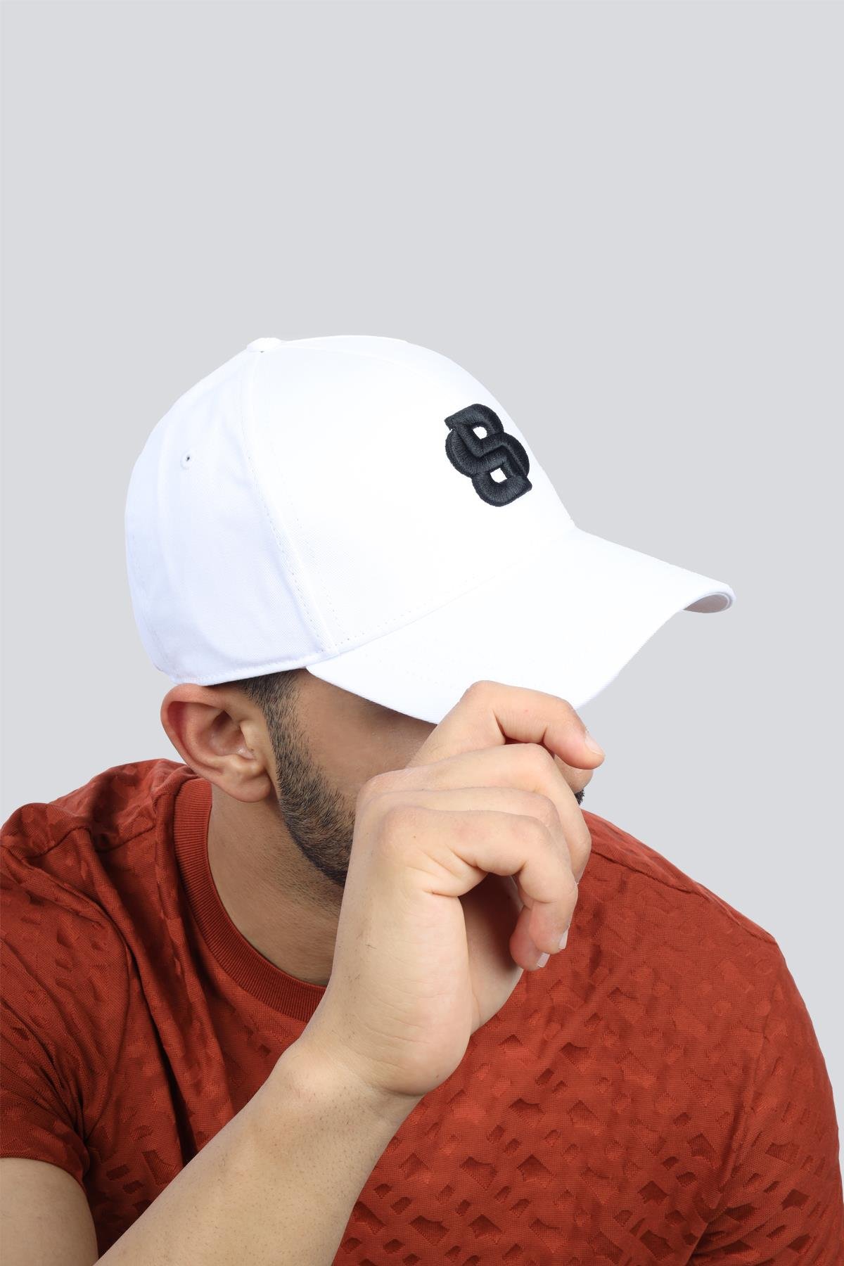 BOSS BOSS Erkek Pamuklu Nefes Alabilen Monogram Logolu Metal Logolu Beyaz Spor Şapka 50533299-100