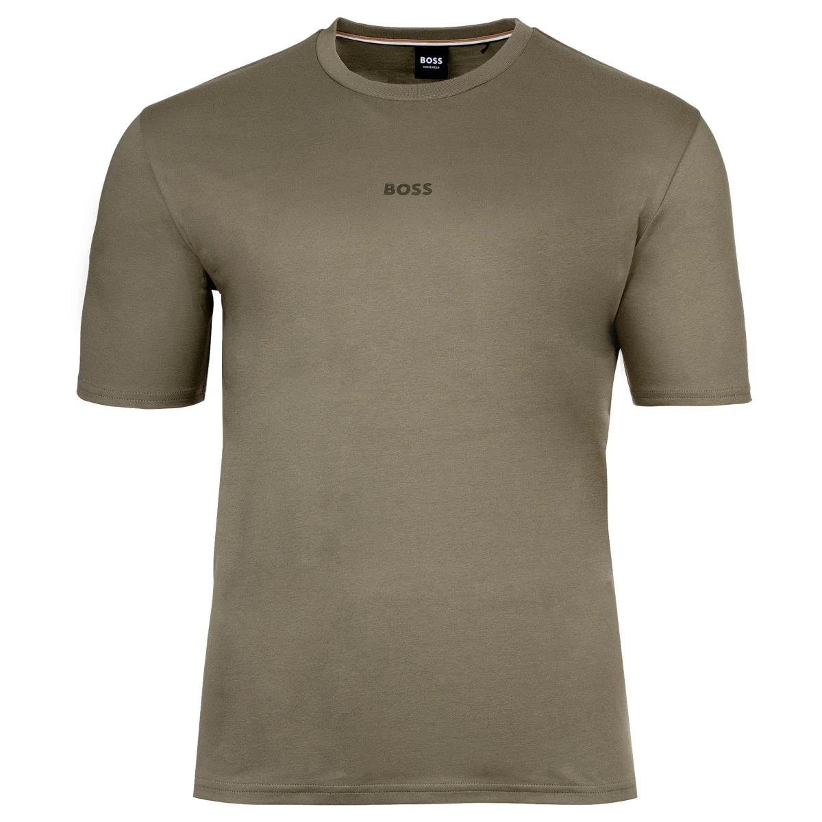BOSS BOSS Erkek Pamuklu Normal Kalıp Logo Desenli Haki Pijama Takımı 50540613-349