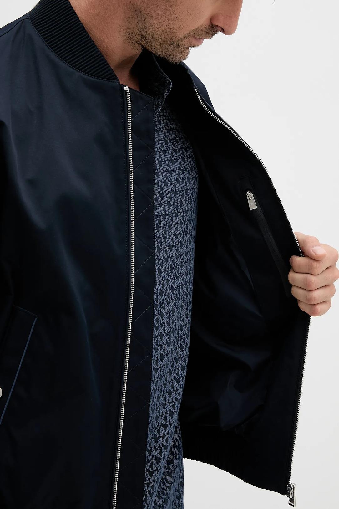 BOSS BOSS Erkek Regular Fit Dik Yaka Su Geçirmez Kumaş Astarlı Uzun Kollu Lacivert Ceket 50544097-404