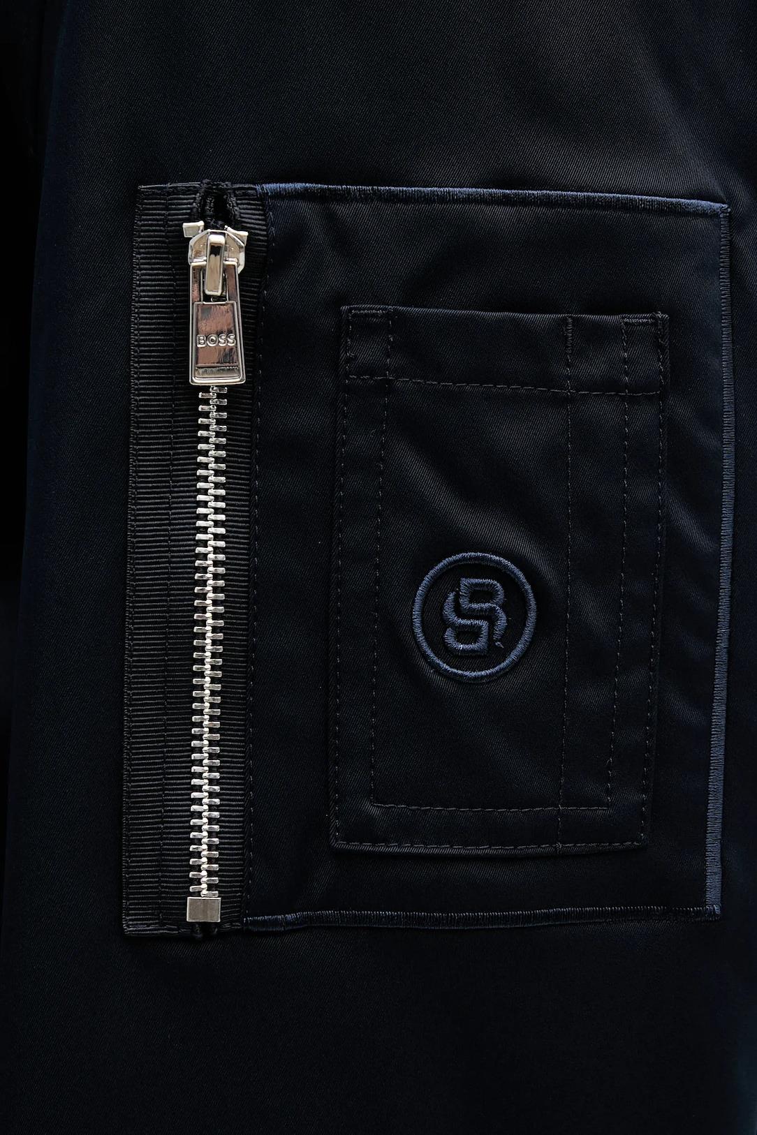 BOSS BOSS Erkek Regular Fit Dik Yaka Su Geçirmez Kumaş Astarlı Uzun Kollu Lacivert Ceket 50544097-404