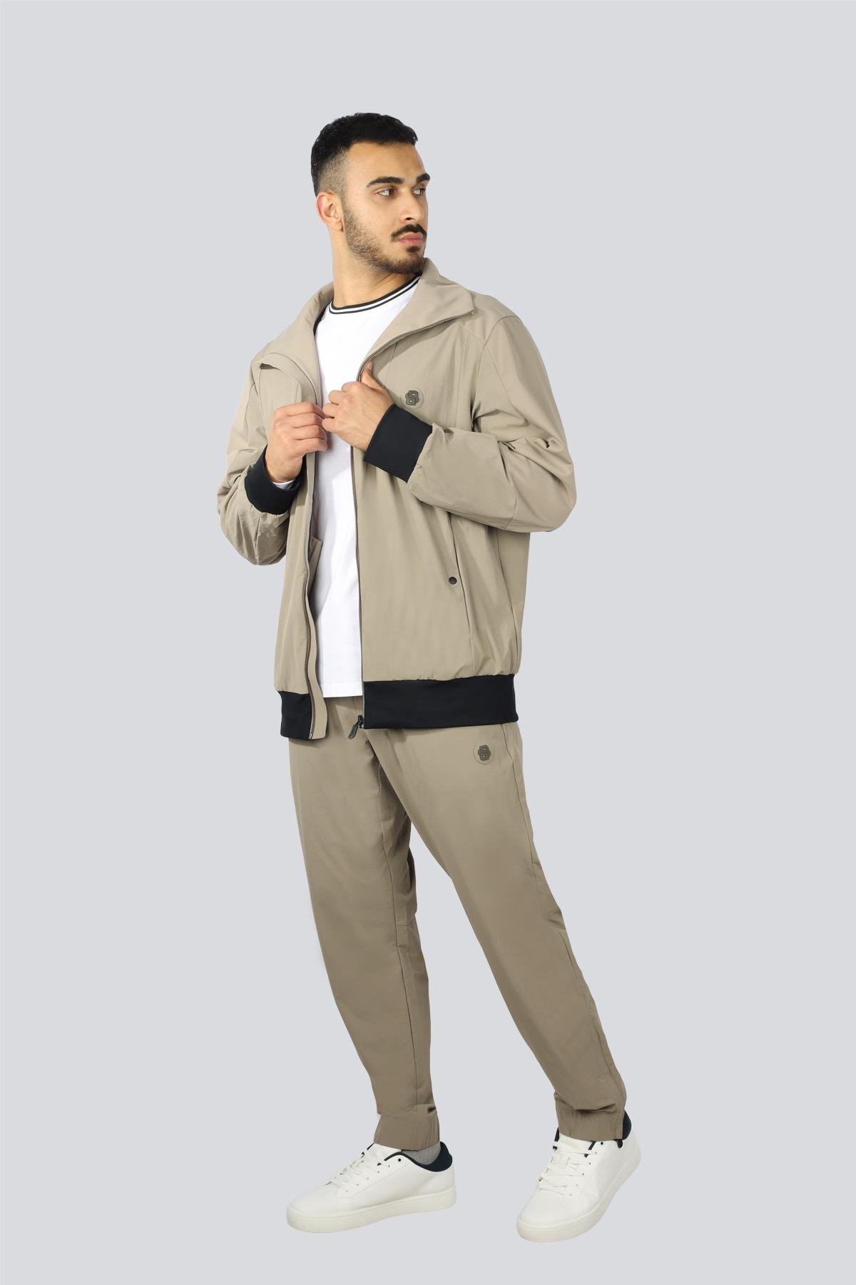 BOSS BOSS Erkek Regular Fit Fermuar Kapamalı Uzun Kollu Dik Yaka Gri Spor Eşofman Takımı 50531912-334