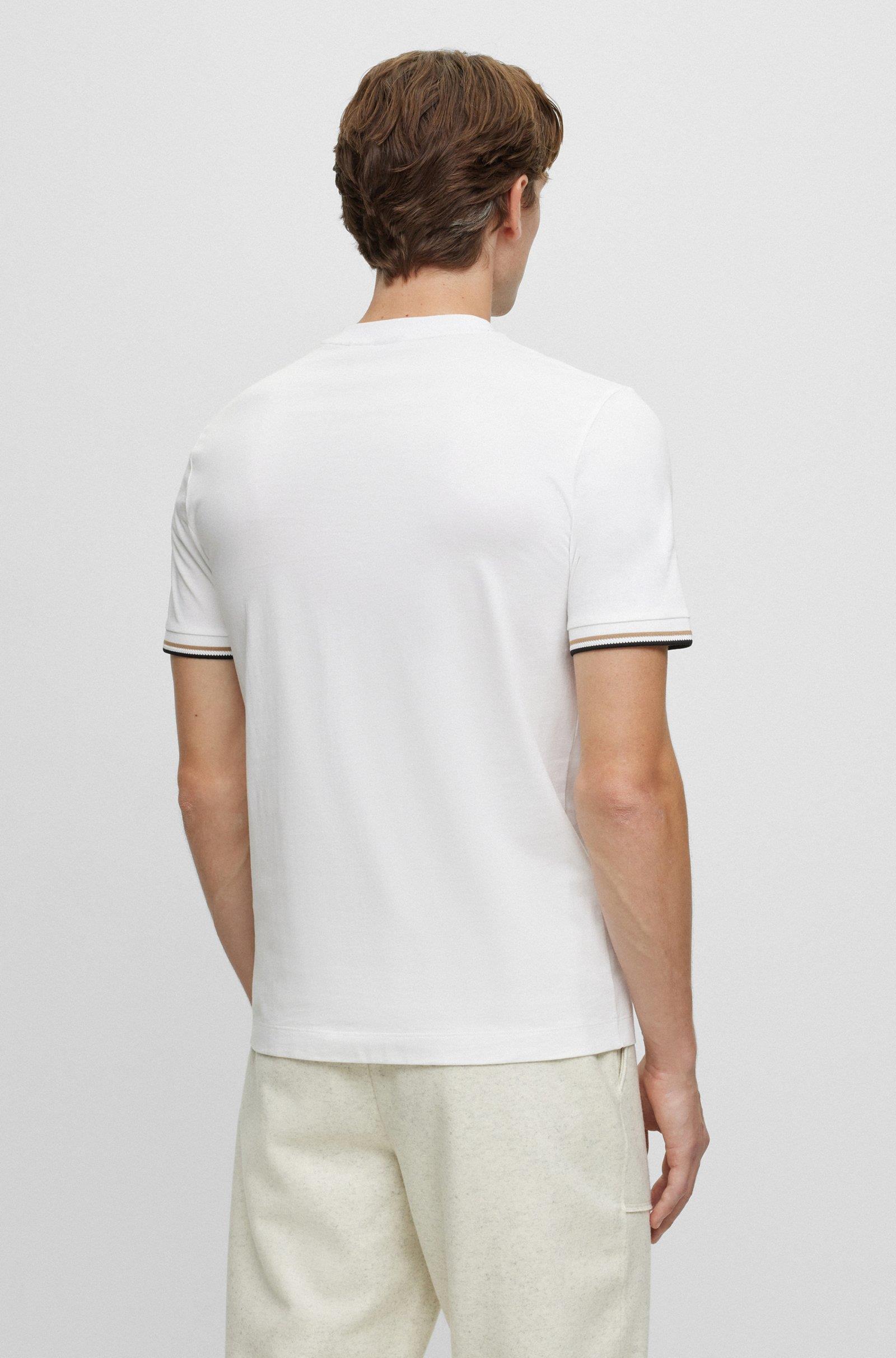 BOSS BOSS Erkek regular fit Kısa Kollu Düz Bisiklet Yaka Beyaz T-Shirt 50501097-100