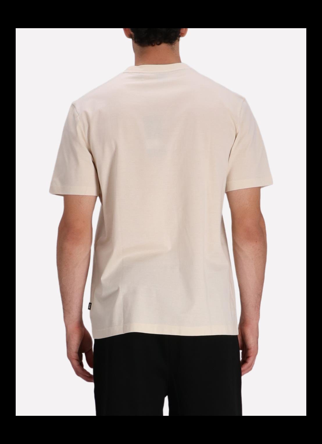BOSS BOSS Erkek regular fit Kısa Kollu Düz Bisiklet Yaka Ekru T-Shirt 50495742-131
