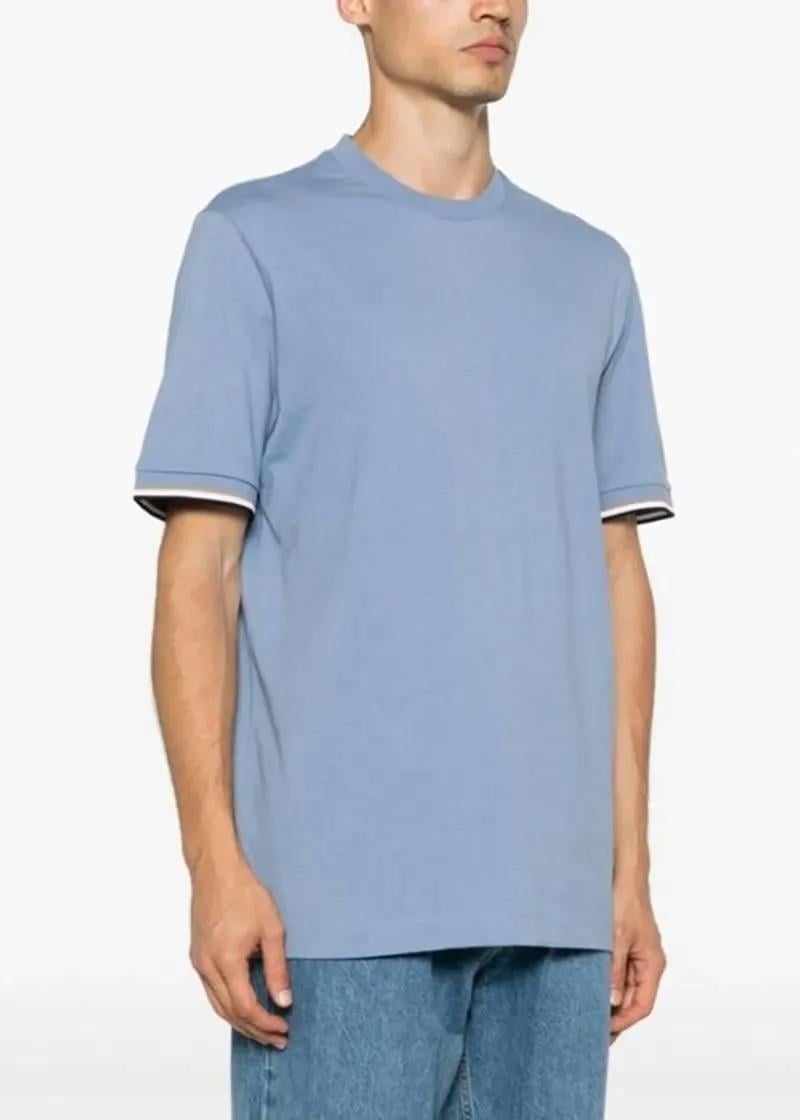 BOSS BOSS Erkek regular fit Kısa Kollu Düz Bisiklet Yaka Mavi 3 T-Shirt 50501097-490