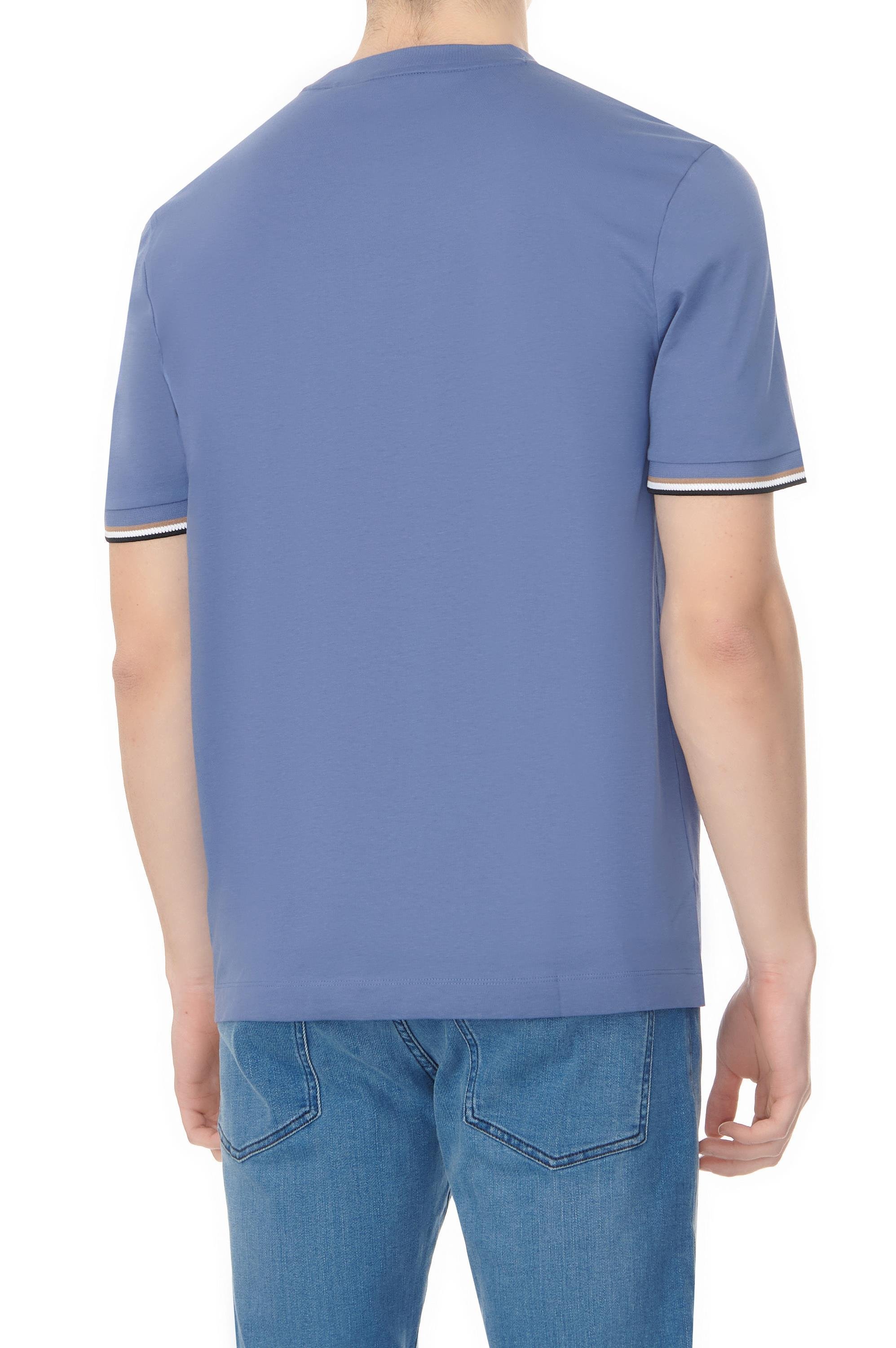 BOSS BOSS Erkek regular fit Kısa Kollu Düz Bisiklet Yaka Mavi T-Shirt 50501097-479