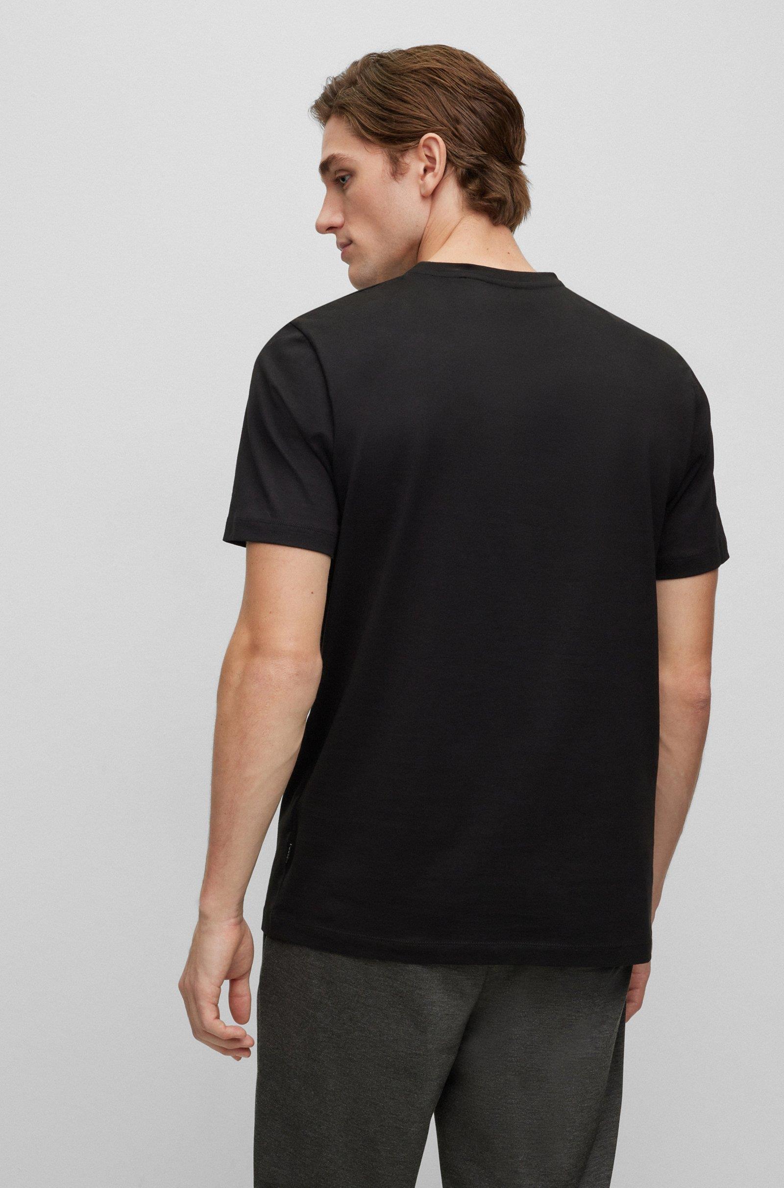 BOSS BOSS Erkek regular fit Kısa Kollu Düz Bisiklet Yaka Siyah T-Shirt 50495742-001