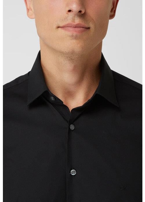 Calvin Klein Calvin Kleın Erkek %100 Pamuklu İnce Düğmeli Siyah-Beyaz Gömlek K10K108120-0GN