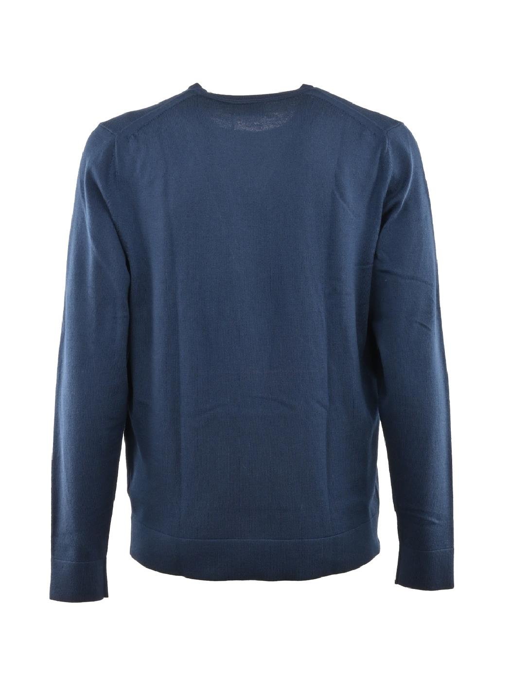 Calvin Klein Calvin Kleın Erkek %100 Yün Marka Logolu Uzun Kollu Bisiklet Yaka Lacivert Sweatshirt K10K109474-DW4