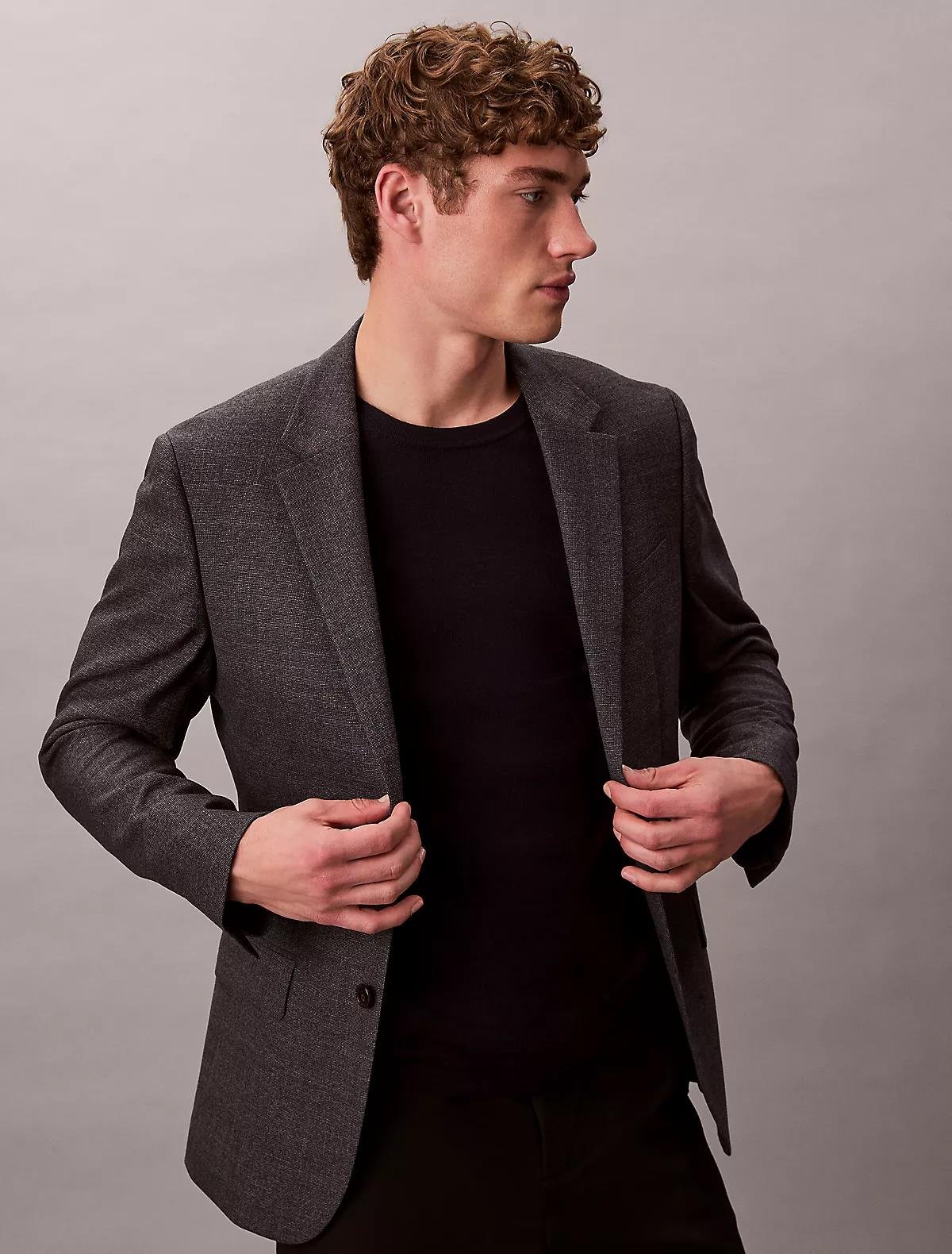 Calvin Klein Calvin Klein Erkek %100 Yün Normal Kalıp Ribanalı Yuvarlak Yaka Ck Logo Kabartmalı Uzun Kollu Örme Lacivert Kazak LV04LB305G-CEF