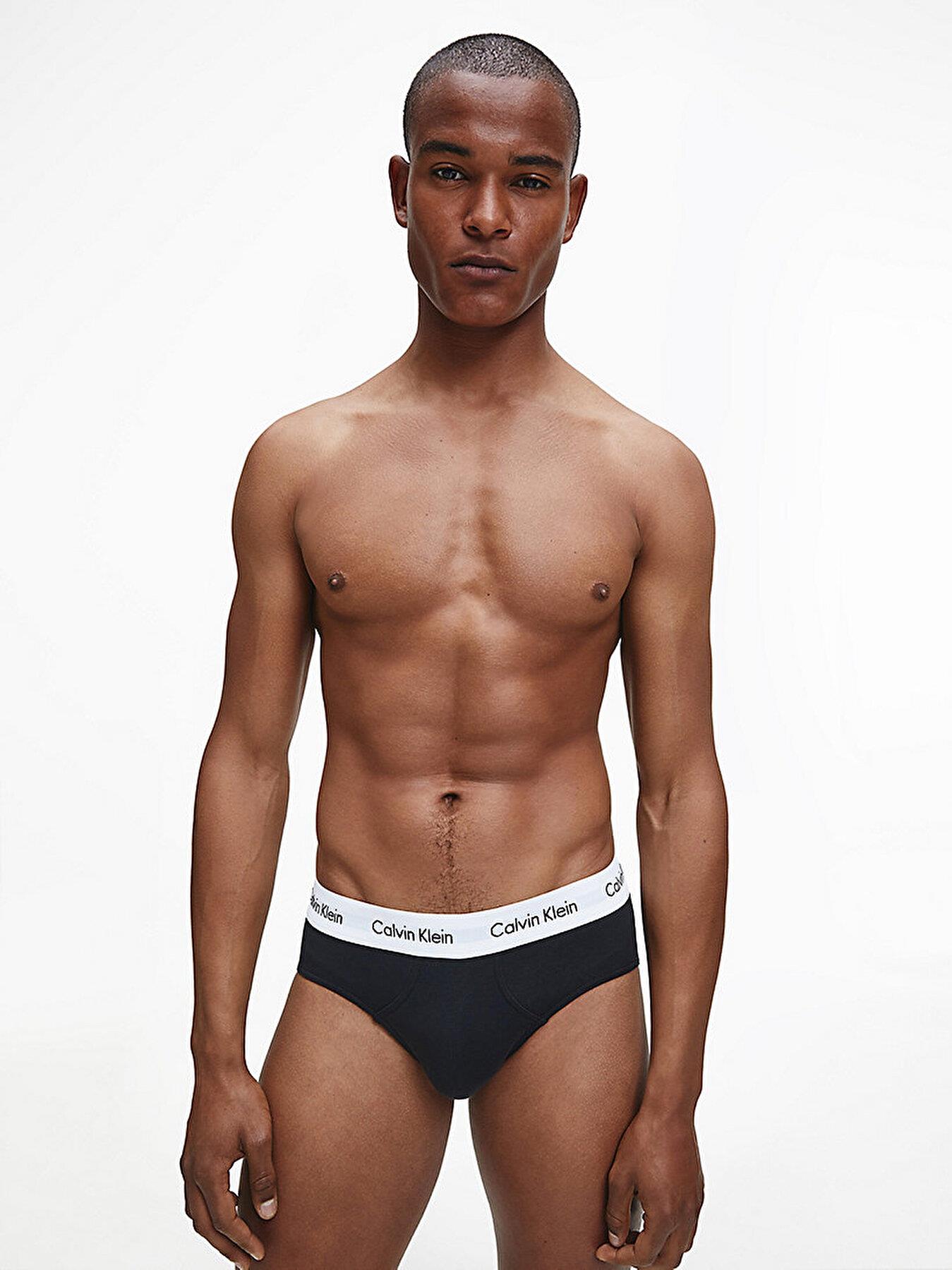 Calvin Klein Calvin Kleın Erkek Basic Calvin Klein İmzalı Bel Bantlı Siyah-Beyaz-Gri Külot 0000U2661G-998