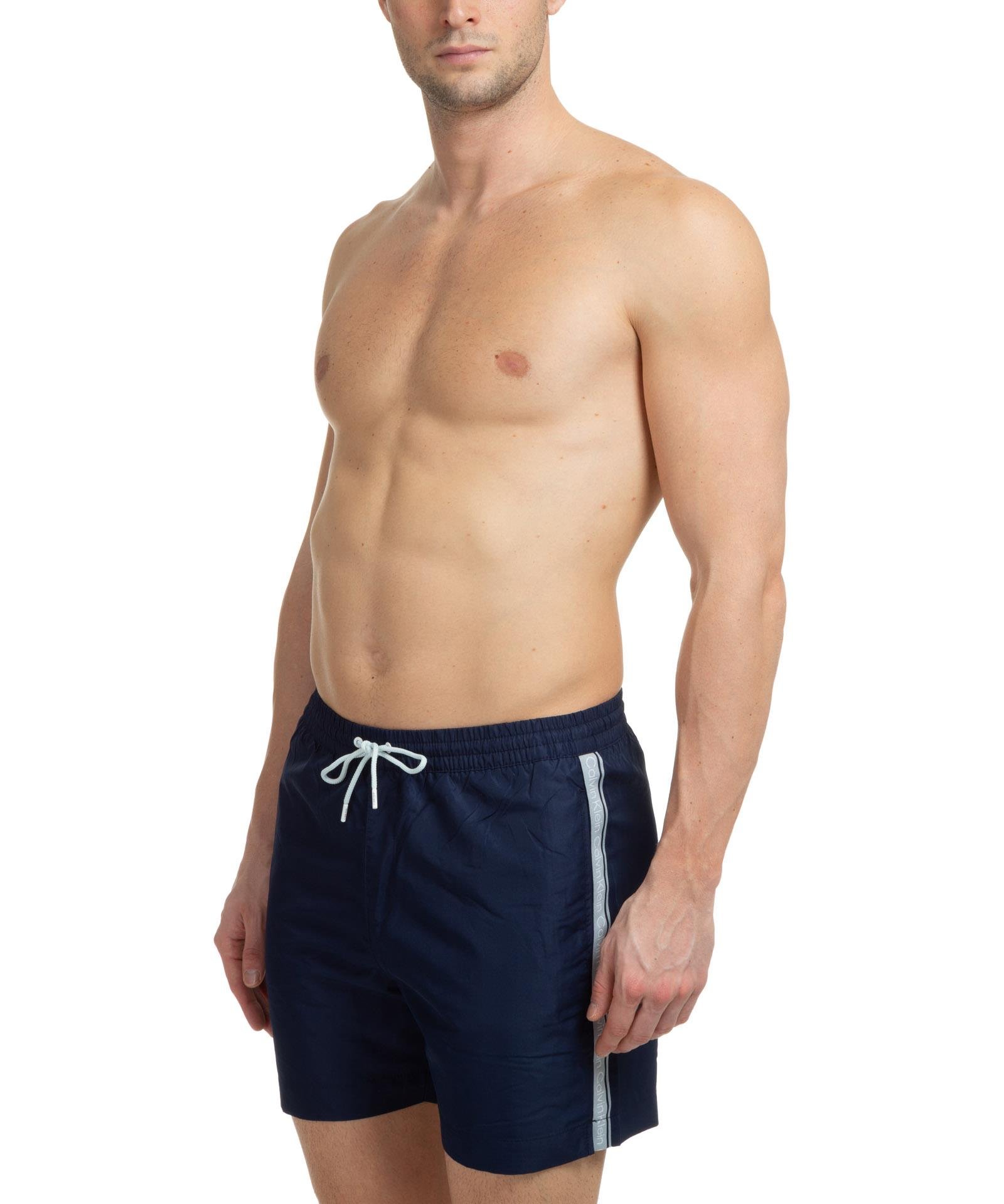 Calvin Klein Calvin Kleın Erkek Çabuk Kuruyan Kumaşlı Normal Kesim Lacivert Mayo KM0KM00810-DCA