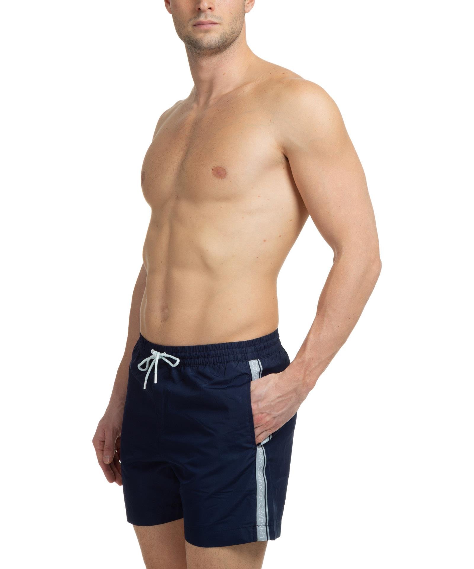 Calvin Klein Calvin Kleın Erkek Çabuk Kuruyan Kumaşlı Normal Kesim Lacivert Mayo KM0KM00810-DCA