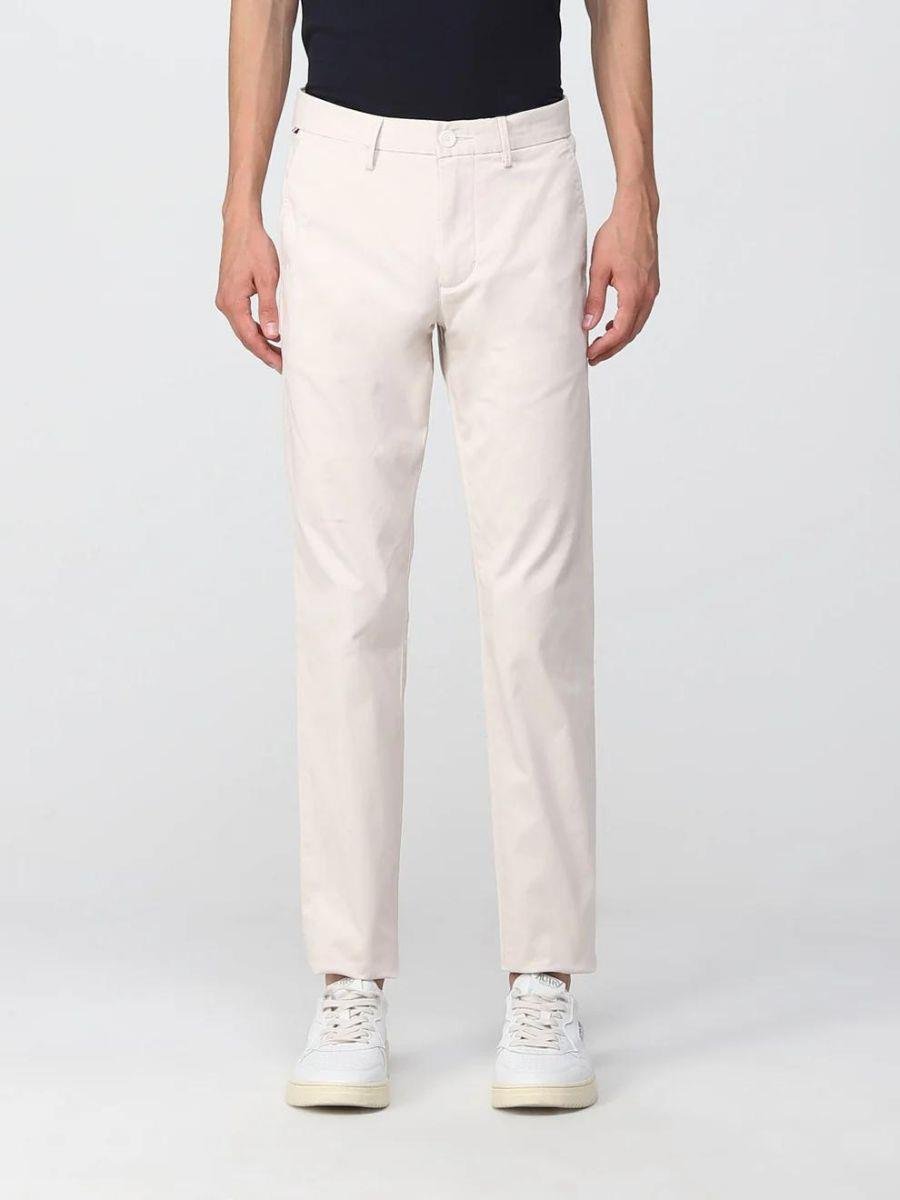 Calvin Klein Calvin Kleın Erkek Cepli Uzun Boy Düğmeli Günlük Kullanım Ekru Pantolon MW0MW26619-AEF