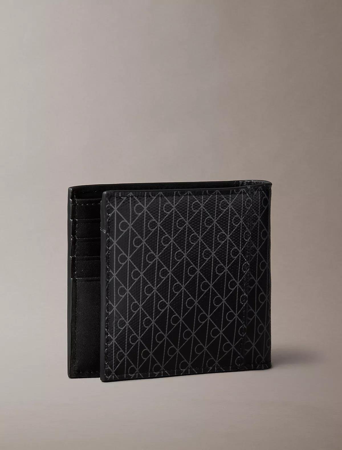 Calvin Klein Calvin Klein Erkek CK Desenli Kart Bölmeli Deri Siyah Cüzdan LV04D1086G-UB1