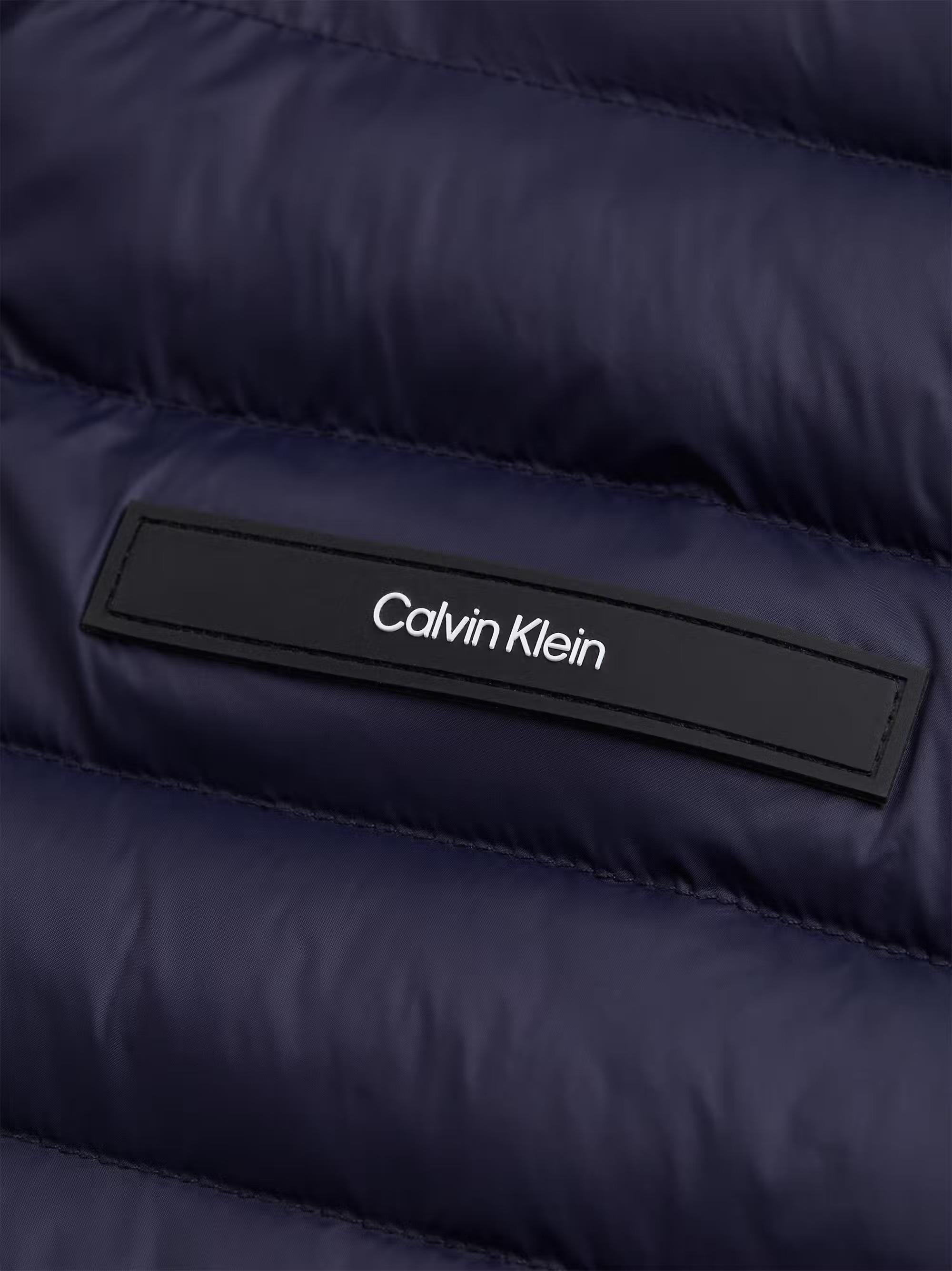CALVIN KLEIN Calvin Kleın Erkek Dik Yaka Düz Kesim Fermuar Kapamalı Lacivert Yelek K10K113470-CHW