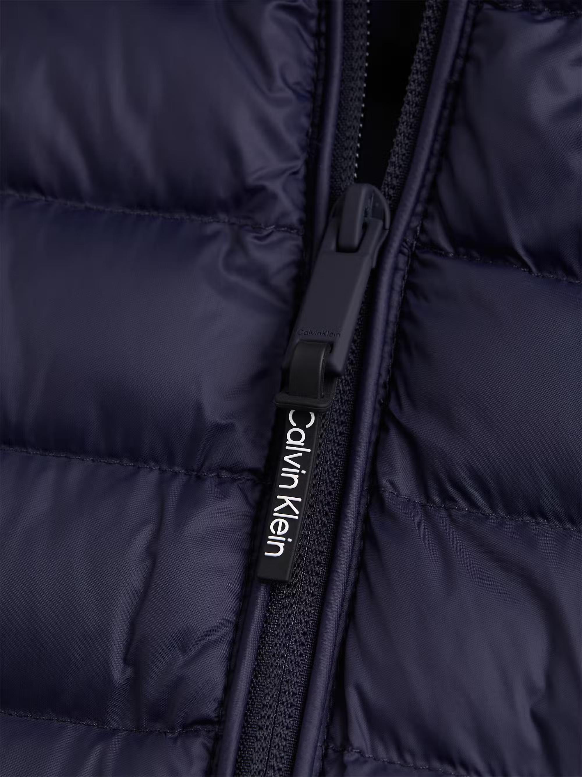 CALVIN KLEIN Calvin Kleın Erkek Dik Yaka Düz Kesim Fermuar Kapamalı Lacivert Yelek K10K113470-CHW