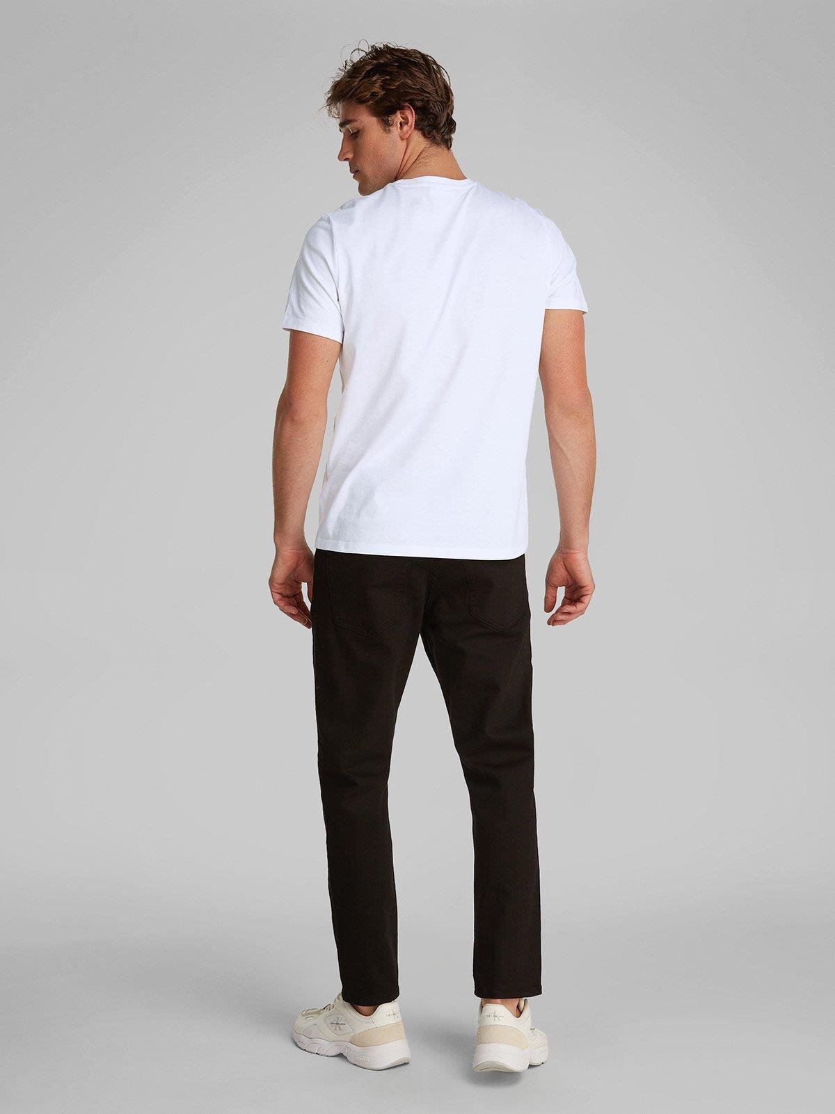 Calvin Klein Calvin Klein Erkek Dokuma Bisiklet Yaka Kısa Kollu Günlük Beyaz T-Shirt LV040HM265-YAA